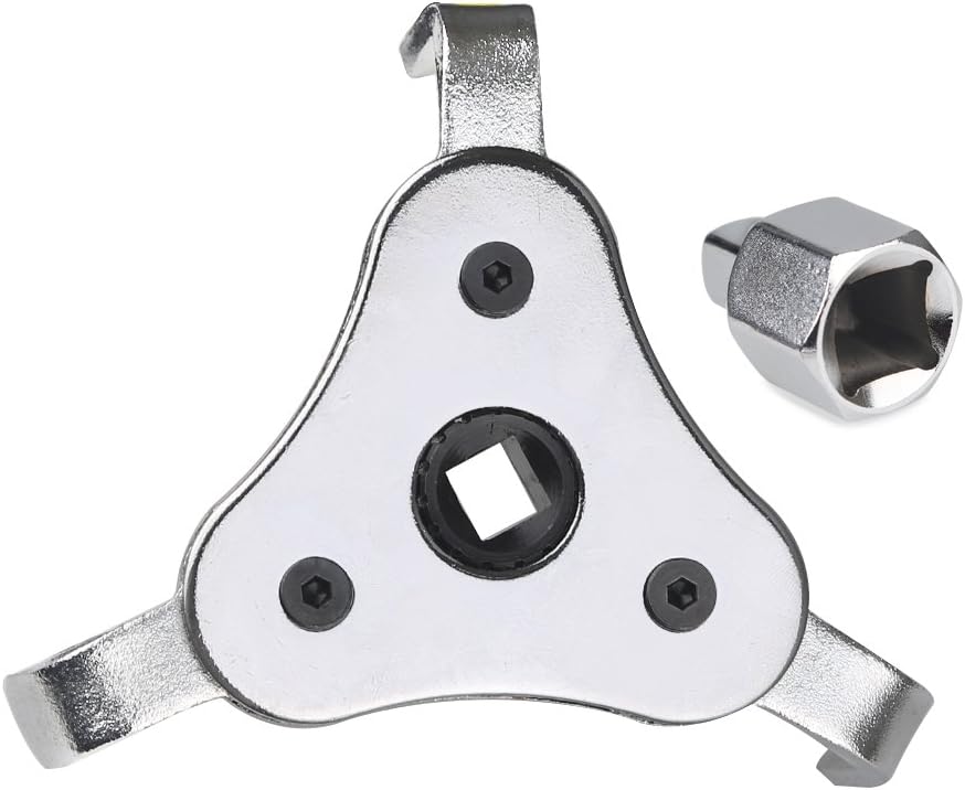 JDMON Universal Adjustable Oil Filter Wrench Range 2-1/2 inch from 4 inch 3 Leg Claw Oil Filter Wrench Remover