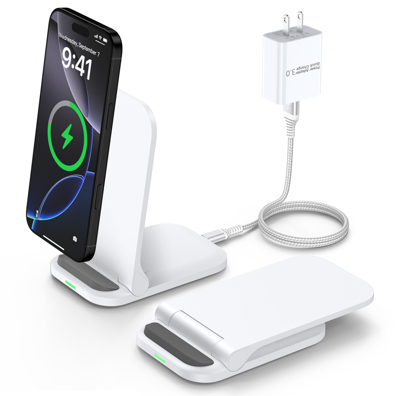 Pixel Wireless Charger Fast Charging Stand for Google Pixel 10 Pro XL Fold 9a 9 Pro XL Fold 8a 8 Pro 7a 7 Pro 6 Pro, Samsung Galaxy S25 S24 S23 S22 S21 S20, 15W Wireless Charging Station Fast Charger