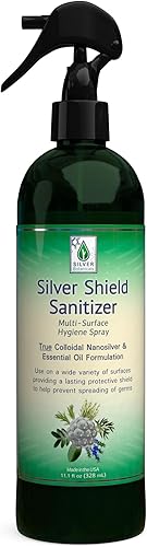 Silver Shield Sanitizer, microlimpiador de plata coloidal natural, 12 onzas