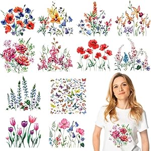 Fainne 12 Blatt Wildblumen Aufbügel-Transfer