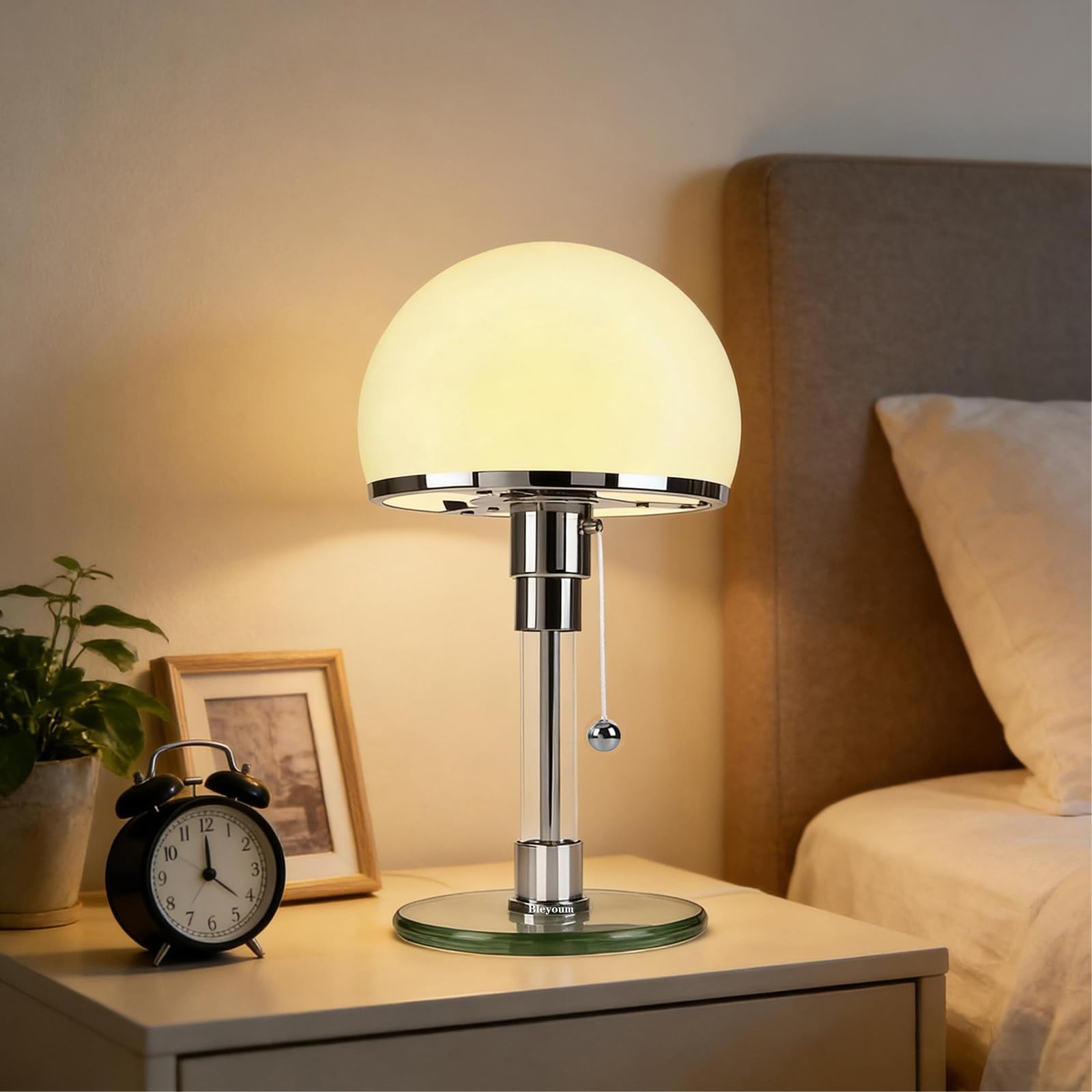 Nordische Moderne LED-Pilzlampe schreibtischlampe, Schreibtisch-Leselampe, Schlafzimmer-Nachttischlampe,pilz lampe, Glas-Bauhaus-mushroom lamp, tischlampe mit kabel,3 Helligkeitsmodi.