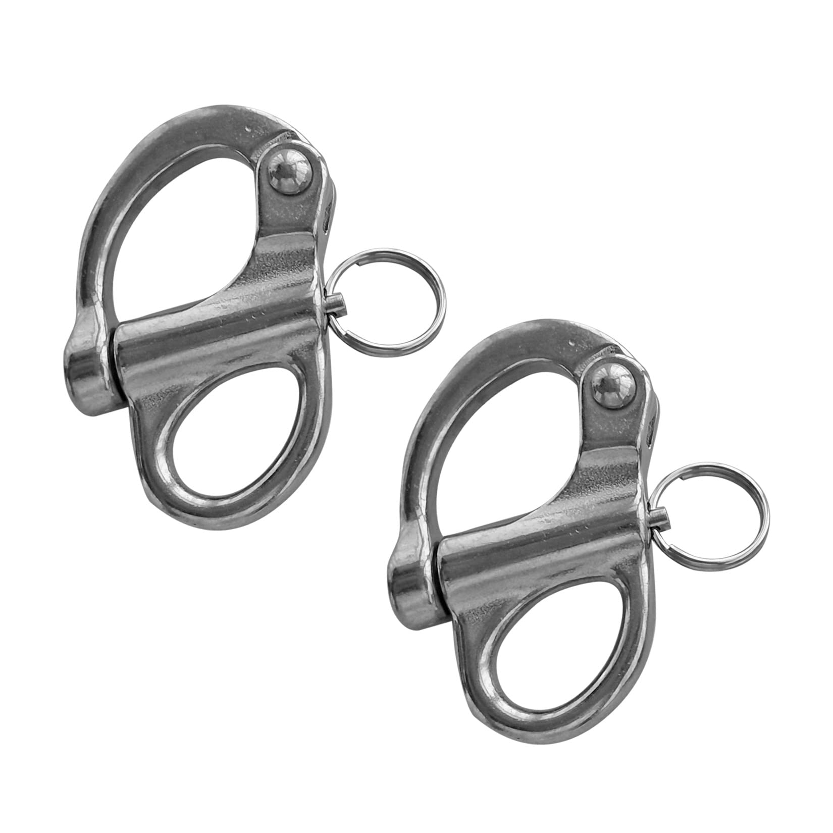 RANYUSS Stainless Steel 316 Pair of 1-3/8"(35MM) 2IN(52MM) 2-3/4IN(69MM) 33/4in(96mm) Fixed Bail Snap Shackle for Bracelet, Sailboat