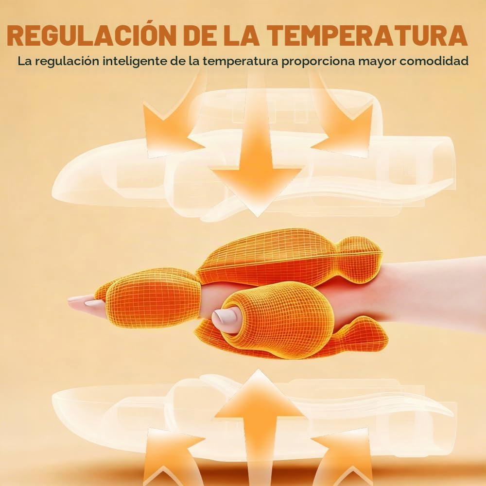 Hand Massager with Heat and Compression, Guante Masajeador Artritis,Masajeador Manos para Aliviar el Dolor de Dedos, Palmas y Muñecas