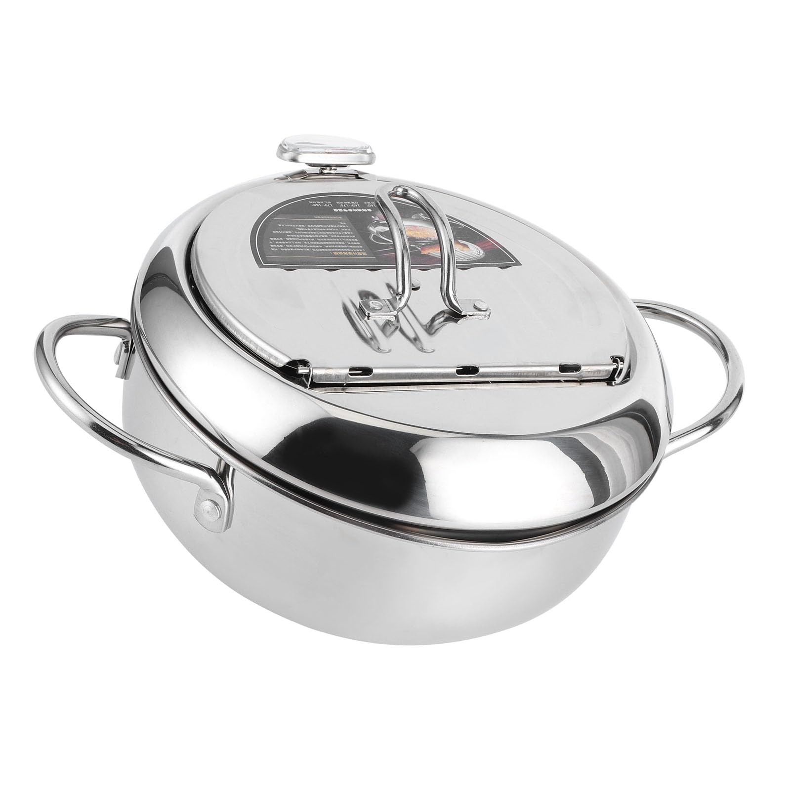 Marmite Friteuse Tempura 24Cm Thermomètre Poignée Froide | Rappel Niveau Huile, Accessoire Cuisine Japonaise, Compatible Taille L