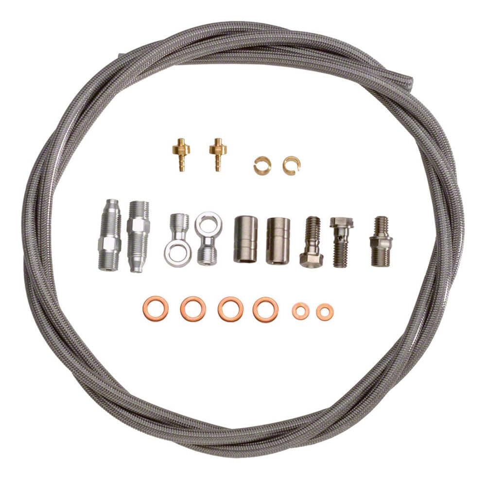 Hope Braided Stainless Hydraulic Hose Kit Silver, 1600Mm, Fittings Included