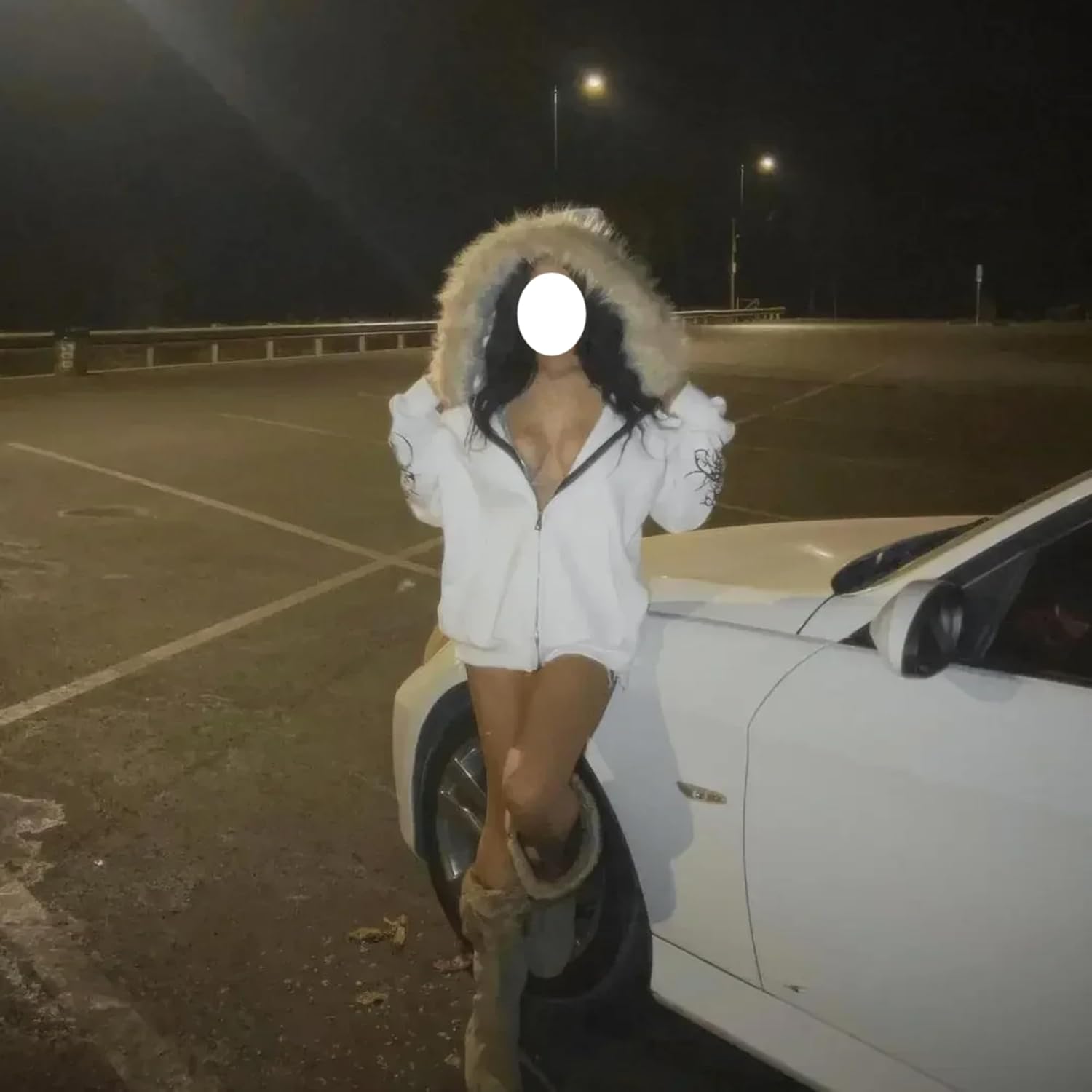 RICHTRUE Grunge Fur Hood Zip Up Hoodie Women Men Y2k Goth Hoodie Emo Jackets Fall Winter Streetwear Sweatshirt 2000s Black - Image 6