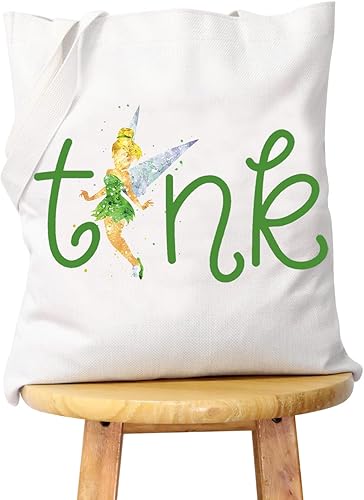 WCGXKO TinkerBell Regalo de Peter Pan Regalo de Mickey Regalo Vacaciones Tink Bolsa de maquillaje Bolsa de maquillaje, Bolso Tinker Bell, Cremallera