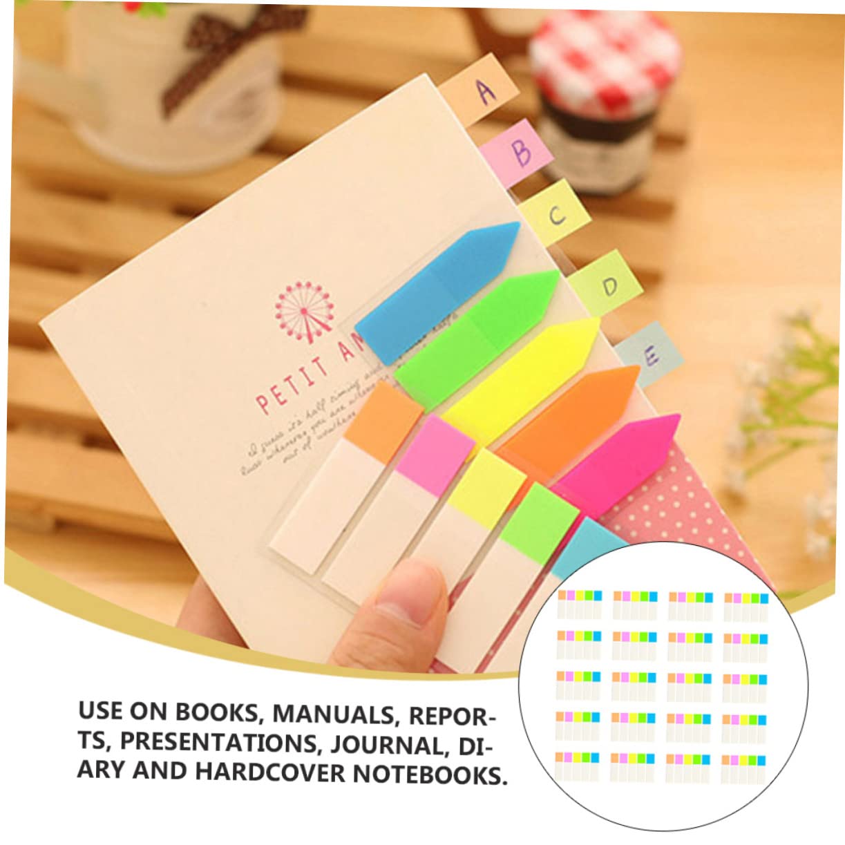 NUOBESTY 60sets Etichette Adesive Colorate Per Indici Stickers Per Ufficio e Scuola Per Studio e Organizzazione