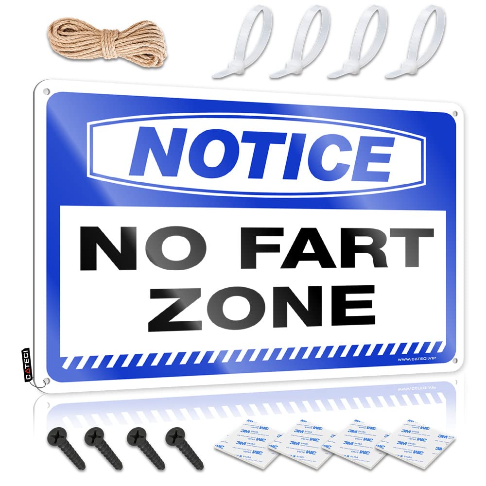 IBWNBBUSN Mancave Signs And Decor Notice No Fart Zone Tin Sign Metal Signs For Bar Funny Patio Signs