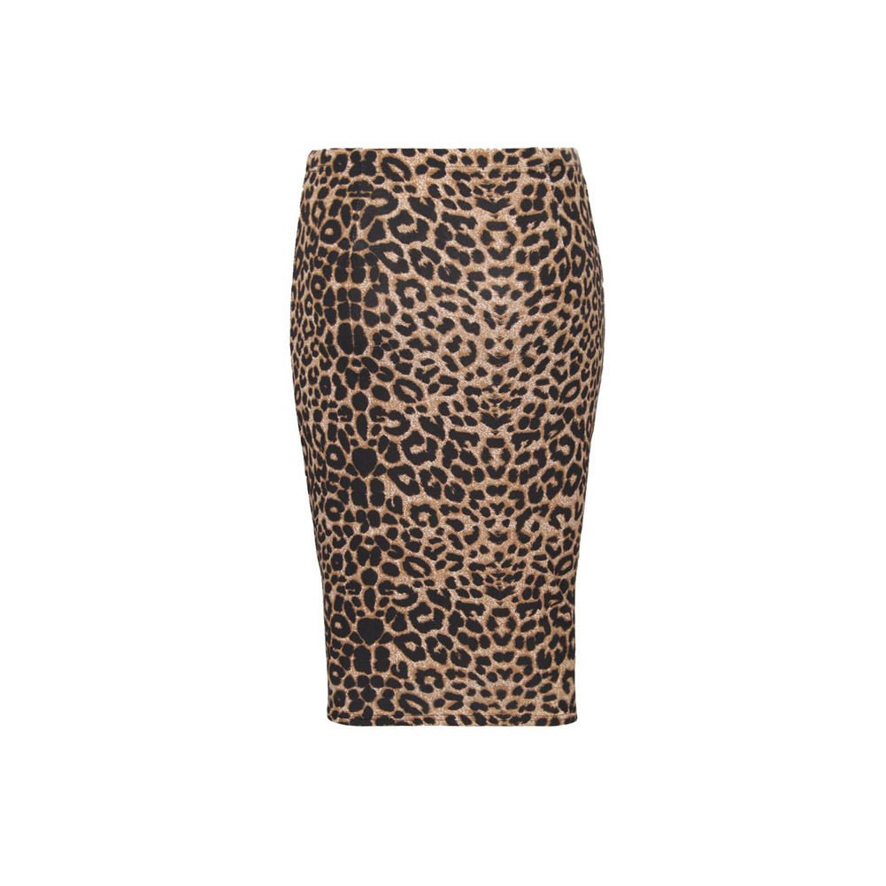 Unbranded New Women Printed Midi Bodycon Pencil Skirt Ladies High Waist Tube Skirt Fancy Dress (XXXL (UK 24-26), Leopard Print)