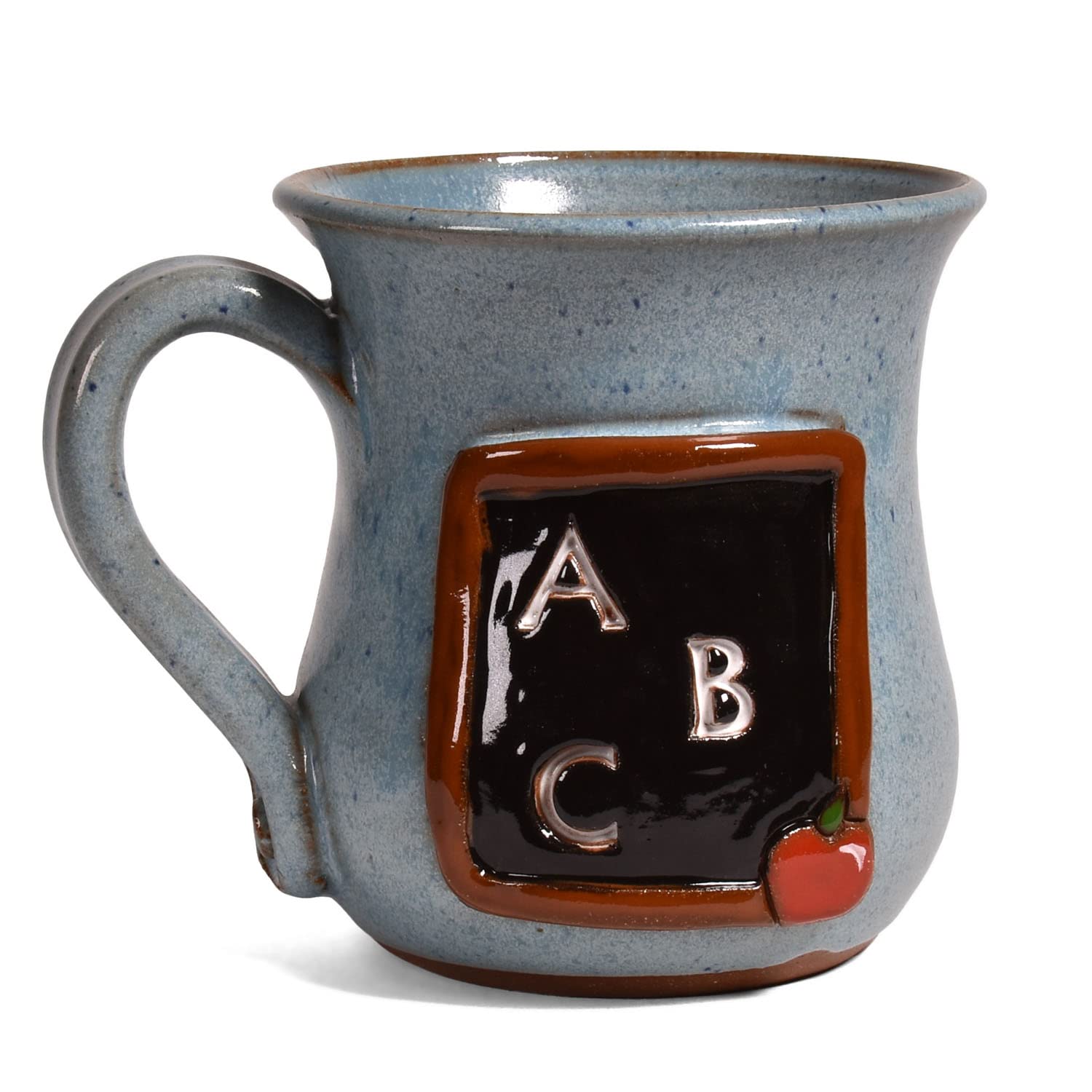 ABC Chalkboard Teacher Recognition Mug by MudWorks Pottery, Barrington Blue, Handmade in the USA