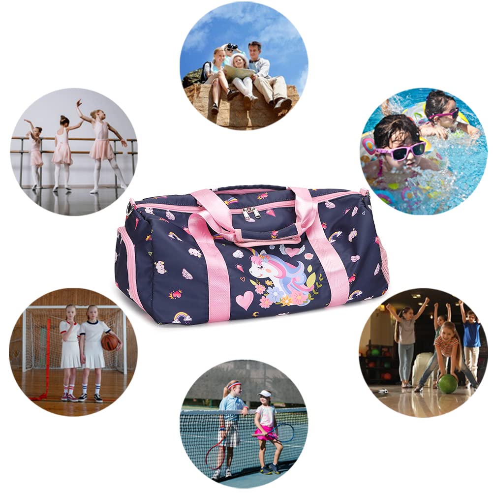 Kimwadalh Borsa sportiva per ragazza bambino borsa da ballo borsa weekend bambino borsa da viaggio ragazza borsa da ballo borsa da palestra ballerine