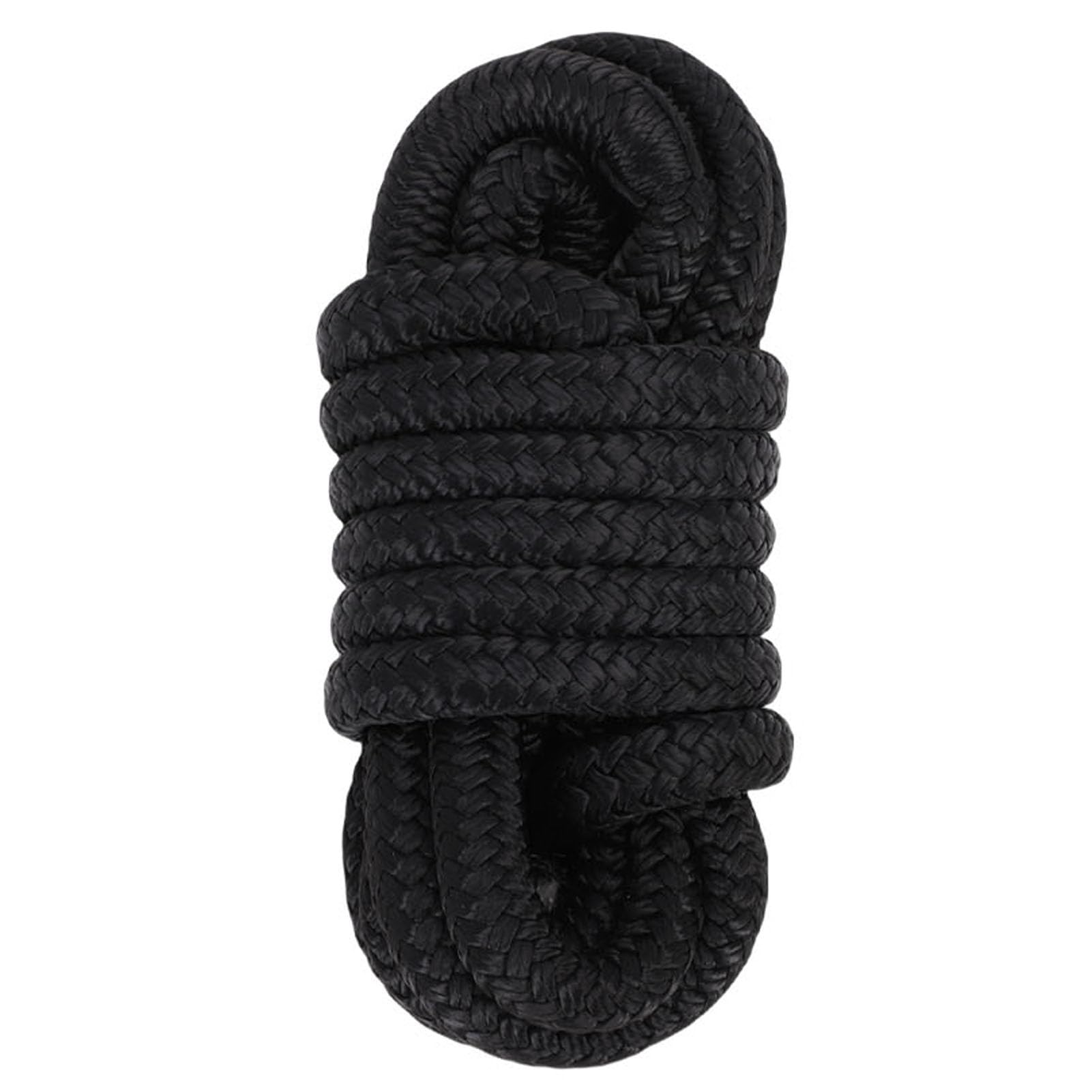 Generic Cavo per Ormeggio in Nylon Intrecciato Doppio, Corda per Barche di Grado Marino da 3/8 Pollici X 15 Piedi per Barche Fino a 35 Piedi (Nero)