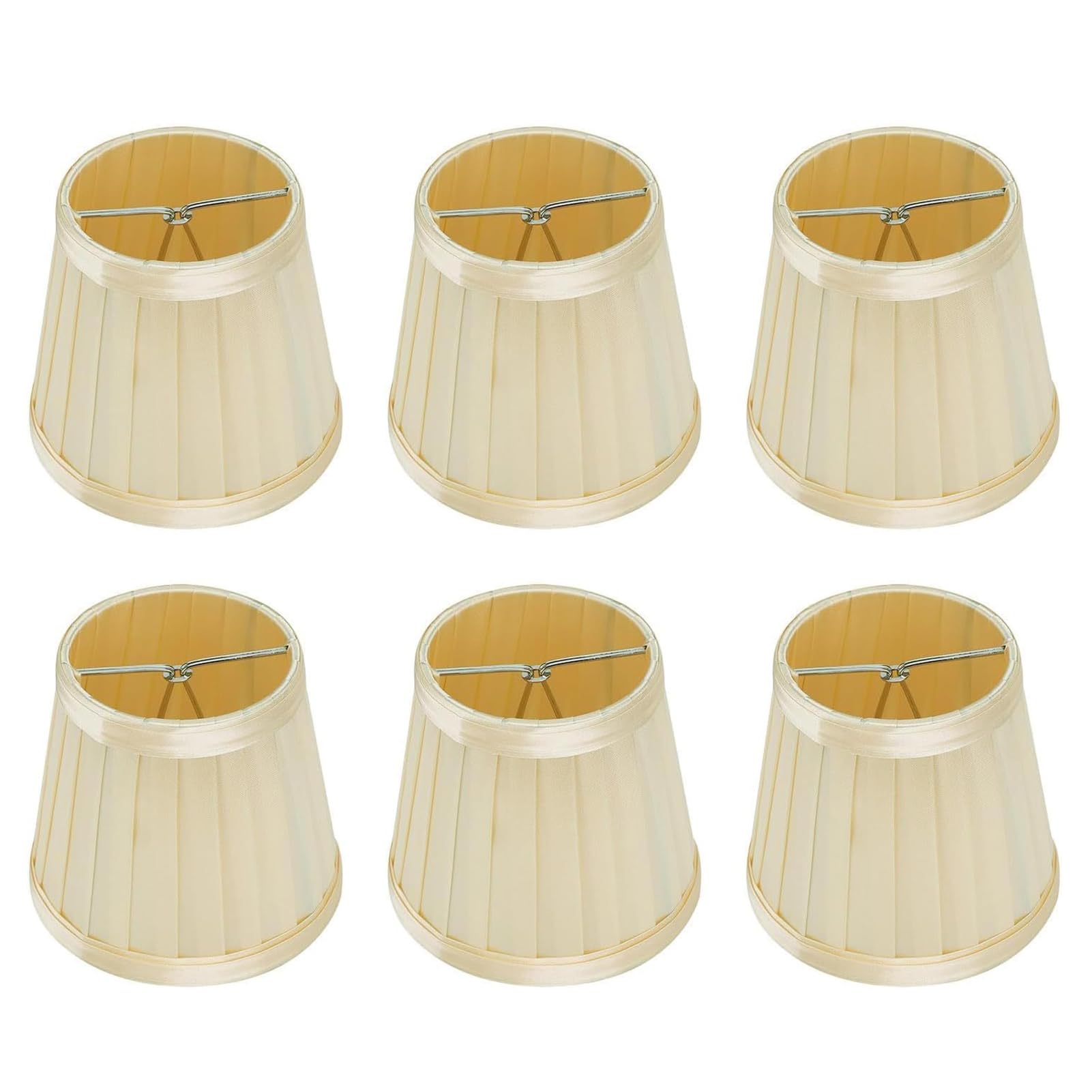 abat jour petite taille, Abats-jour de Lampe en Tissu,petit abat jour pour lustre, Lot de 6 Petit Abat-Jour à Clipser pour Applique de Bougeoir Lustre de Chandelier, 8,5x12x11cm
