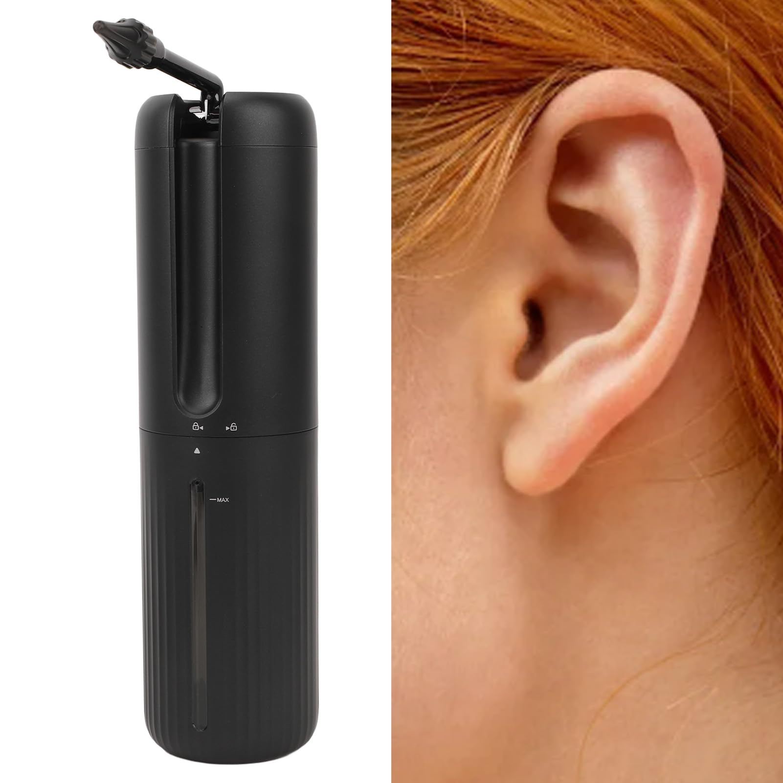 Dissolvant de Cérumen électrique Sous Vide, Kit de Nettoyage D'oreille avec 4 Systèmes de Rinçage D'irrigation D'oreille Rechargeables à Pression D'eau, Kit de Nettoyage de Cérumen avec 9 Embo