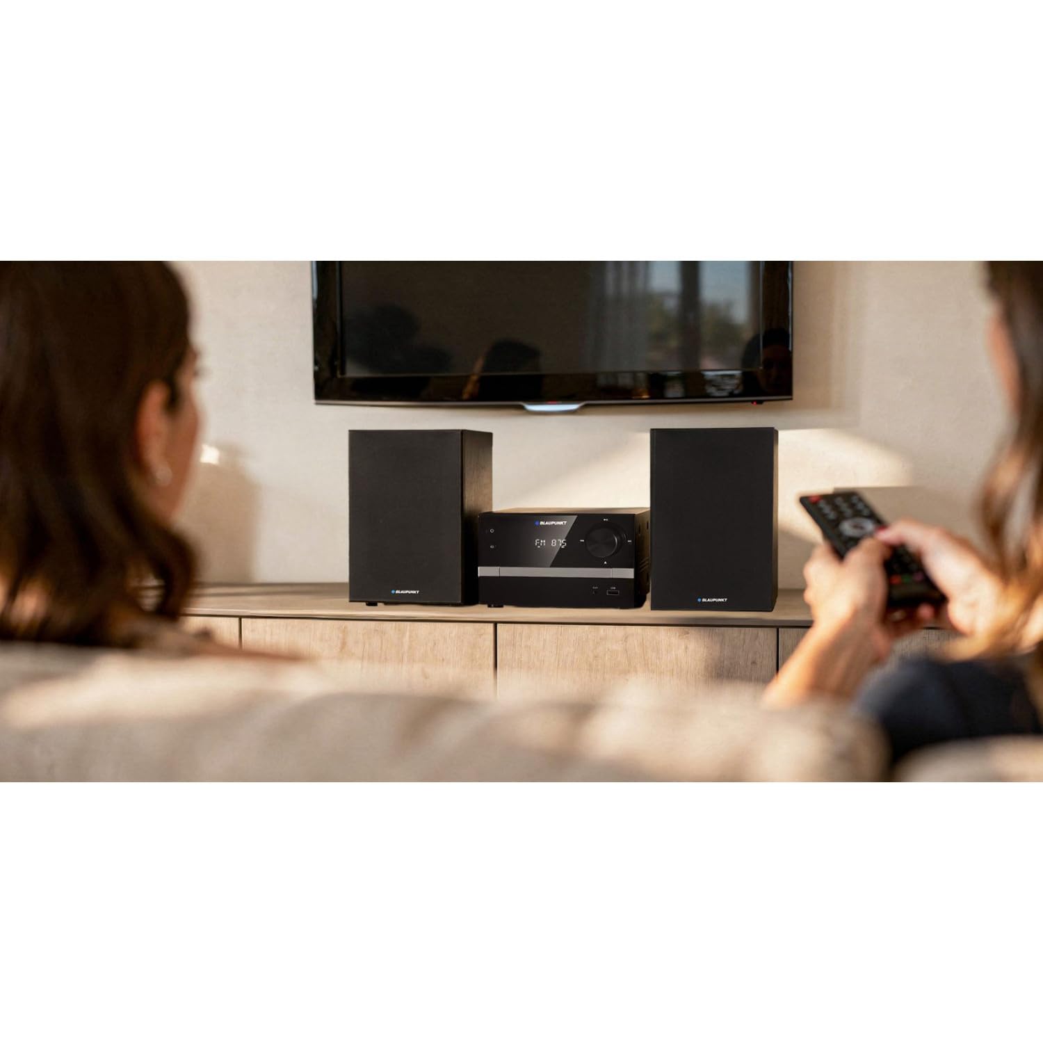 Blaupunkt MS9BT Micro impianto stereo con lettore CD Bluetooth Radio FM USB AUX 20W RMS Sistema audio compatto con altoparlanti Equalizzatore telecomando e sveglia per la casa