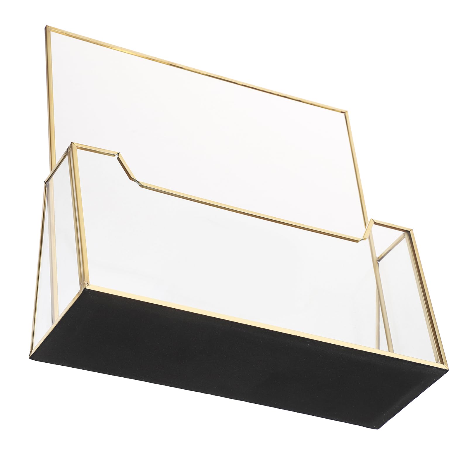 SUMTree Porte-brochures en métal et en verre porte de documents A4 support pour littérature de comptoir support d’affichage, 23 * 8 * 23.8cm