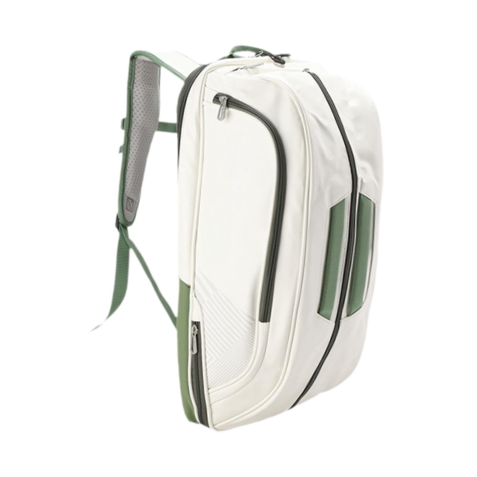 Badminton Rackets Backpack PU Leather Professional Lightweight for Men Women White Green | Sporting Goods | Tennis & Racquet Sports | Tennis | Bags-image-9