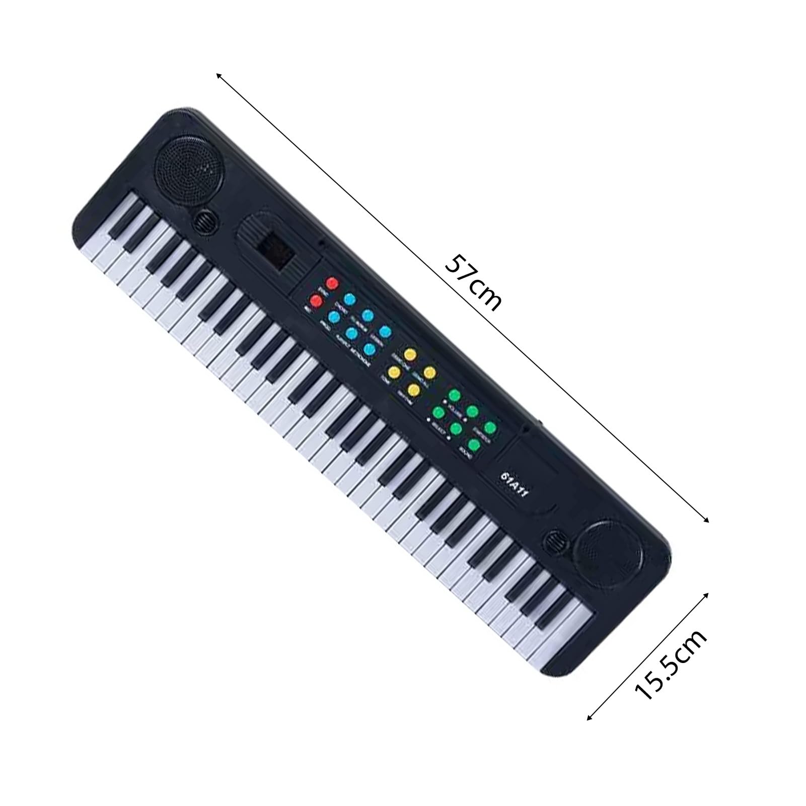 Klawiatura z 61 Klawiszami, Przenośne Pianino Cyfrowe z 200 Tonami, 200 Rytmów, Tryb Podwójnej Klawiatury z Metronomem, dla Początkujących, Dorosłych, Dzieci