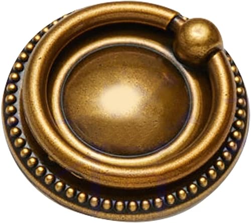 Miniatura 10 de Paquete de 6 tiradores de anillo, tiradores de cajón antiguos de 2.6 pulgadas, tiradores de armario con anillo, tiradores de anillo de cajón, latón