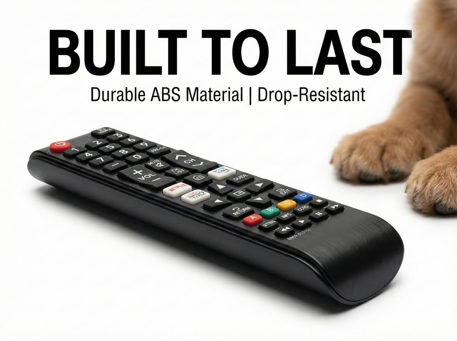 BN59-01315J - Mando a distancia de repuesto para Samsung Smart TV, no requiere configuración, con teclas de acceso rápido para Netflix para Prime Video para Samsung Plus TV y 2 pilas AAA incluidas