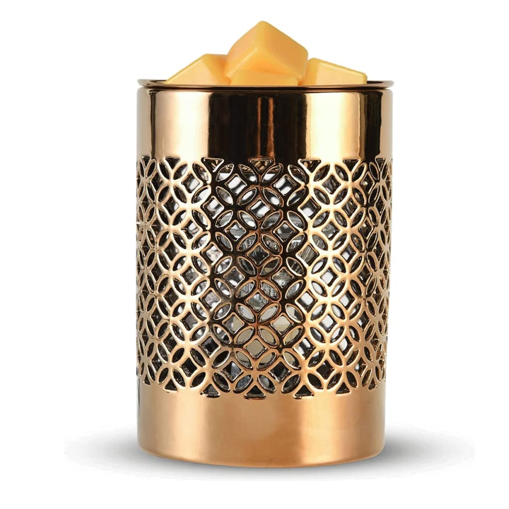 Riscaldatore di candele Bruciatore di cera in ceramica Foro della moneta di rame Scalda olio Scaldacera senza fuoco Diffusore di aromi Lampada per coffee shop Studio Home Office Comodino Interno