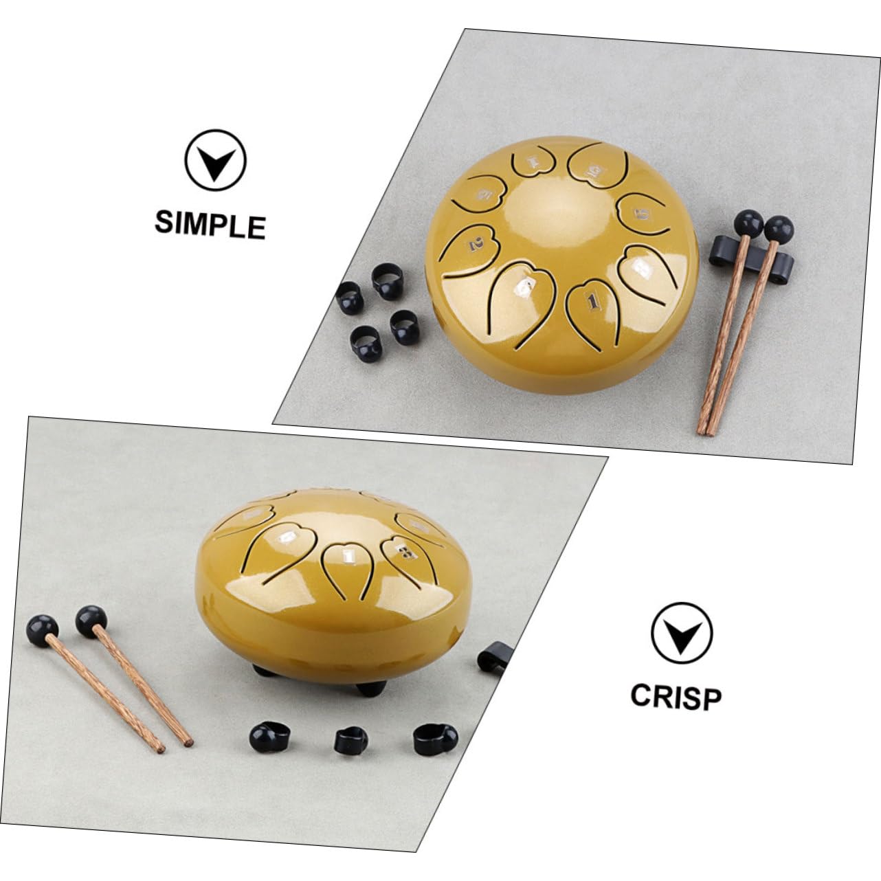 Hemobllo Hueco de Lengüeta Instrumento de Percusión de Mano Portátil de Lengua Etéreo para Principiantes de Lengüeta para Amantes Música