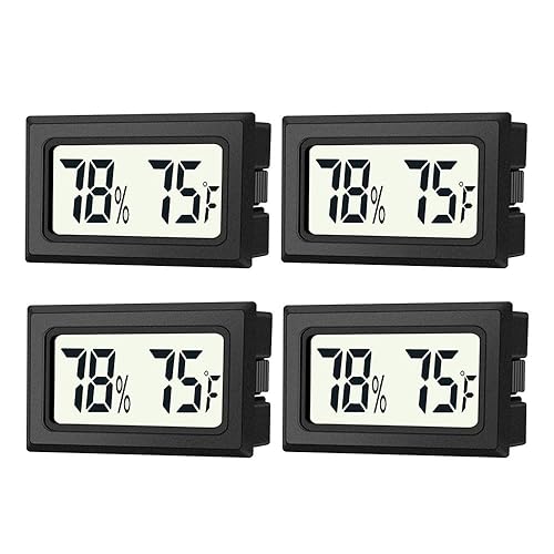 Miniatura 8 de Paquete de 2 mini termómetro higrómetro digital, medidor de humedad de temperatura para interiores y exteriores, para humidificadores, humectores de