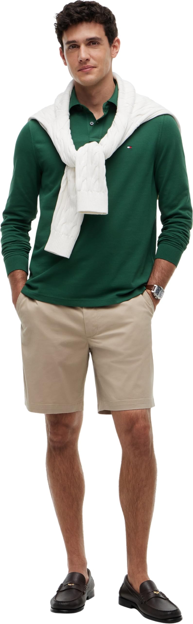 Tommy Hilfiger Polo de Manga Larga Hombre Regular Fit con Botones