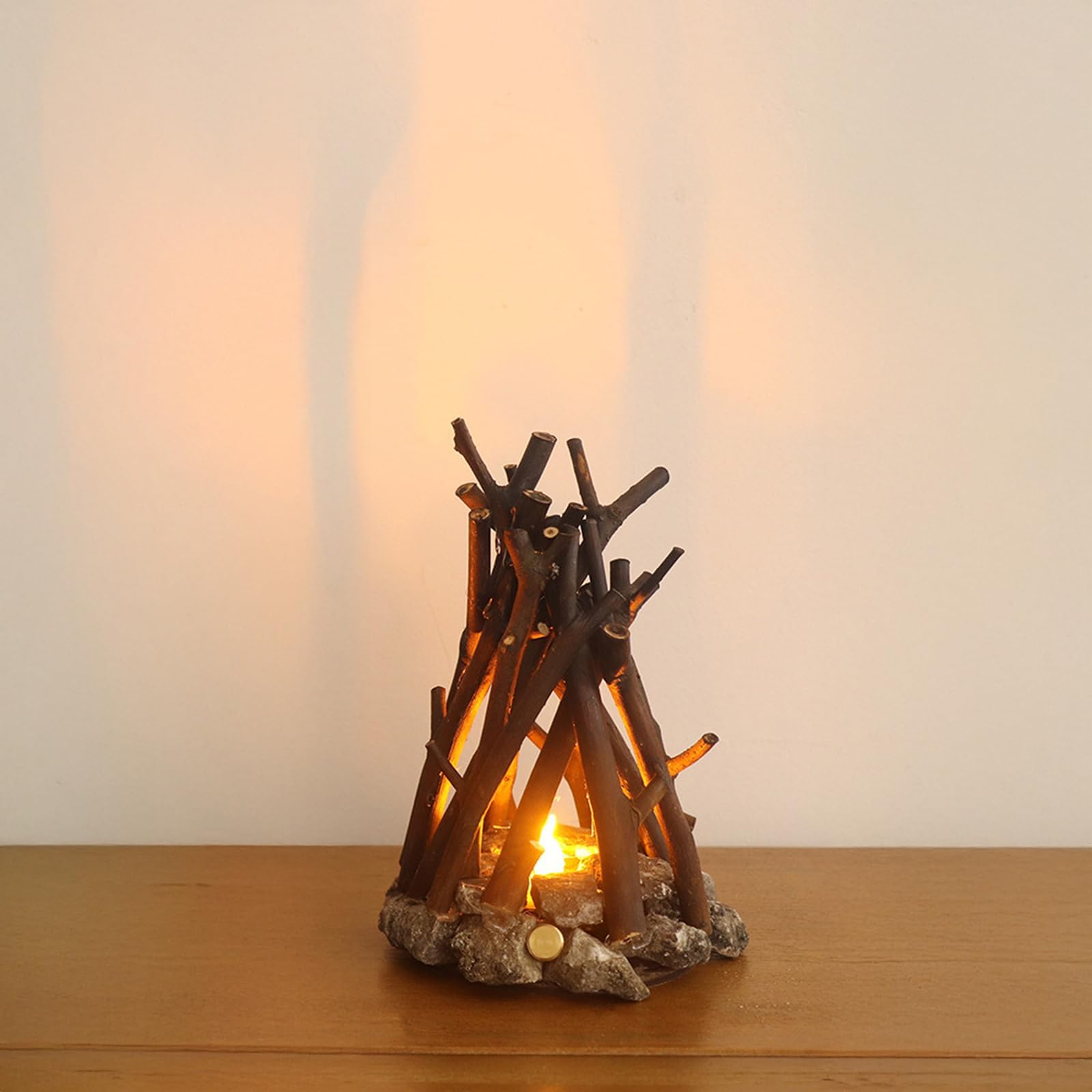 Akumulatorowa lampa ze sztucznym płomieniem do dekoracji domu na blacie