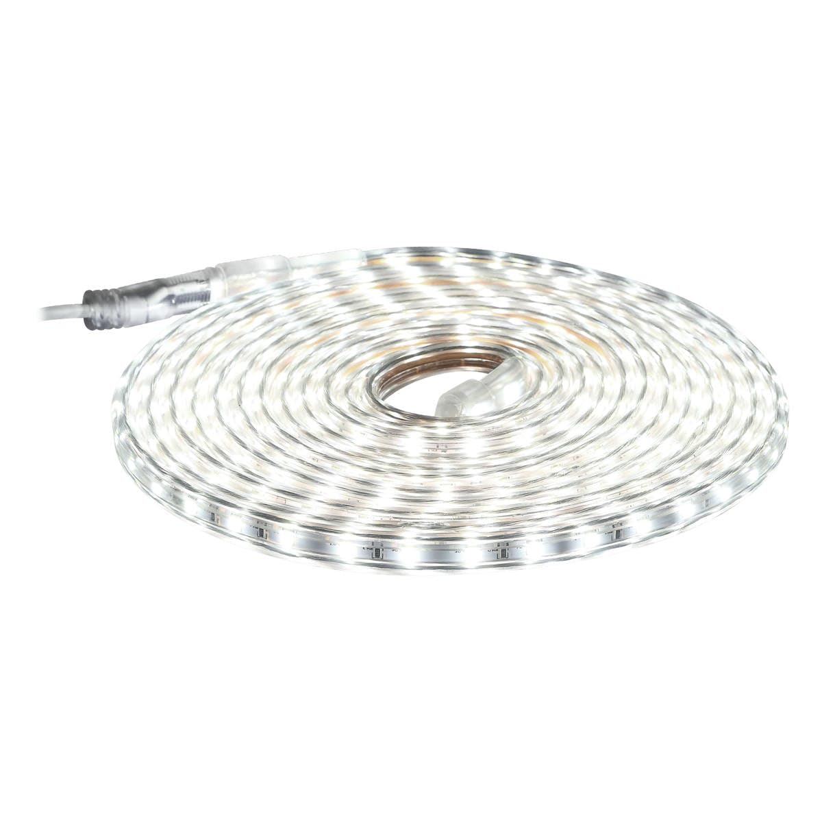 Taśma LED 230 V IP65 SMD 2835, 5 mts, zimne światło, idealna do oświetlenia zewnętrznego i dekoracyjnego.