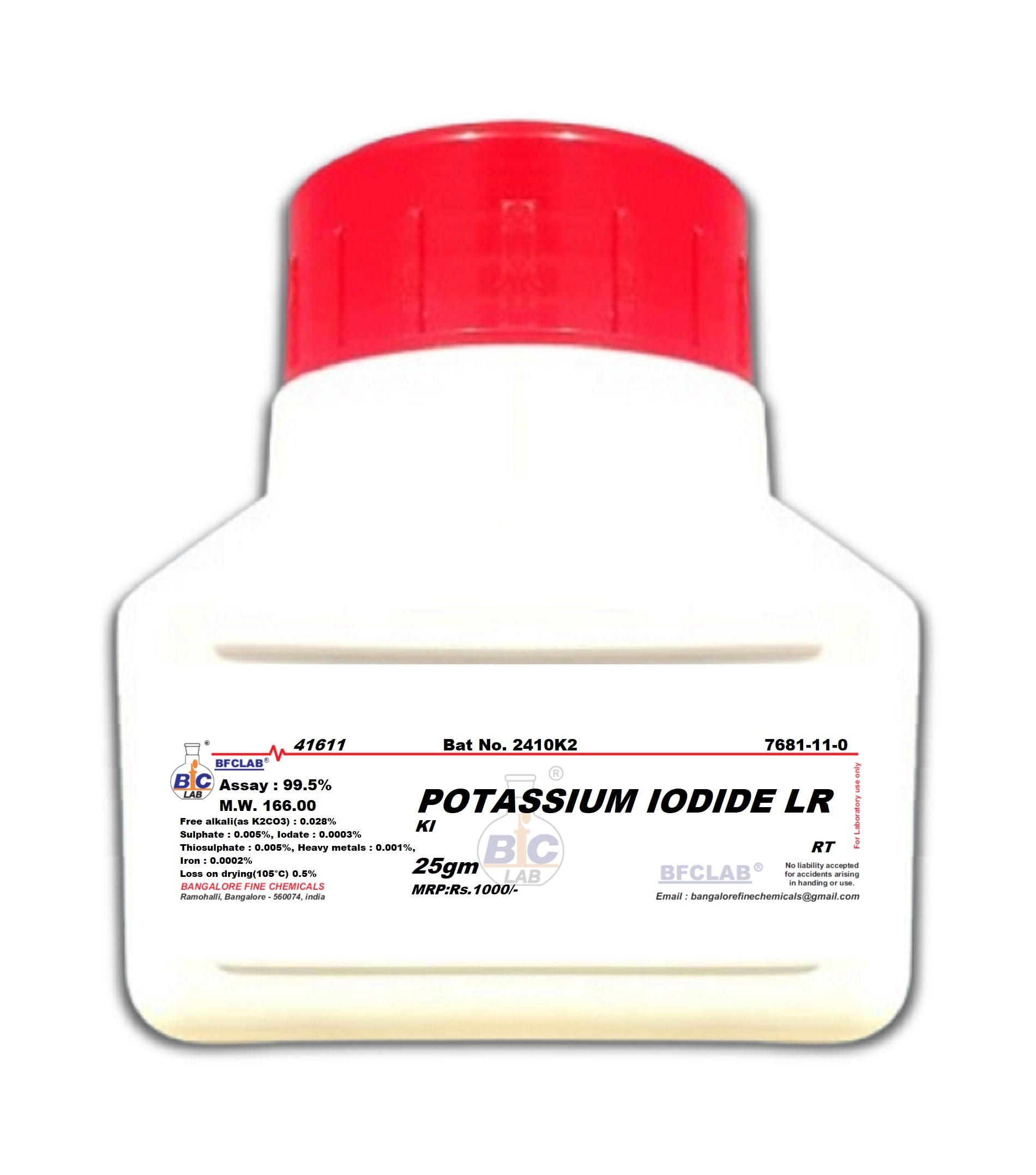 BFC POTASSIUM IODIDE LR - 25gm, (KI) CAS No.7681-11-0-picture-14