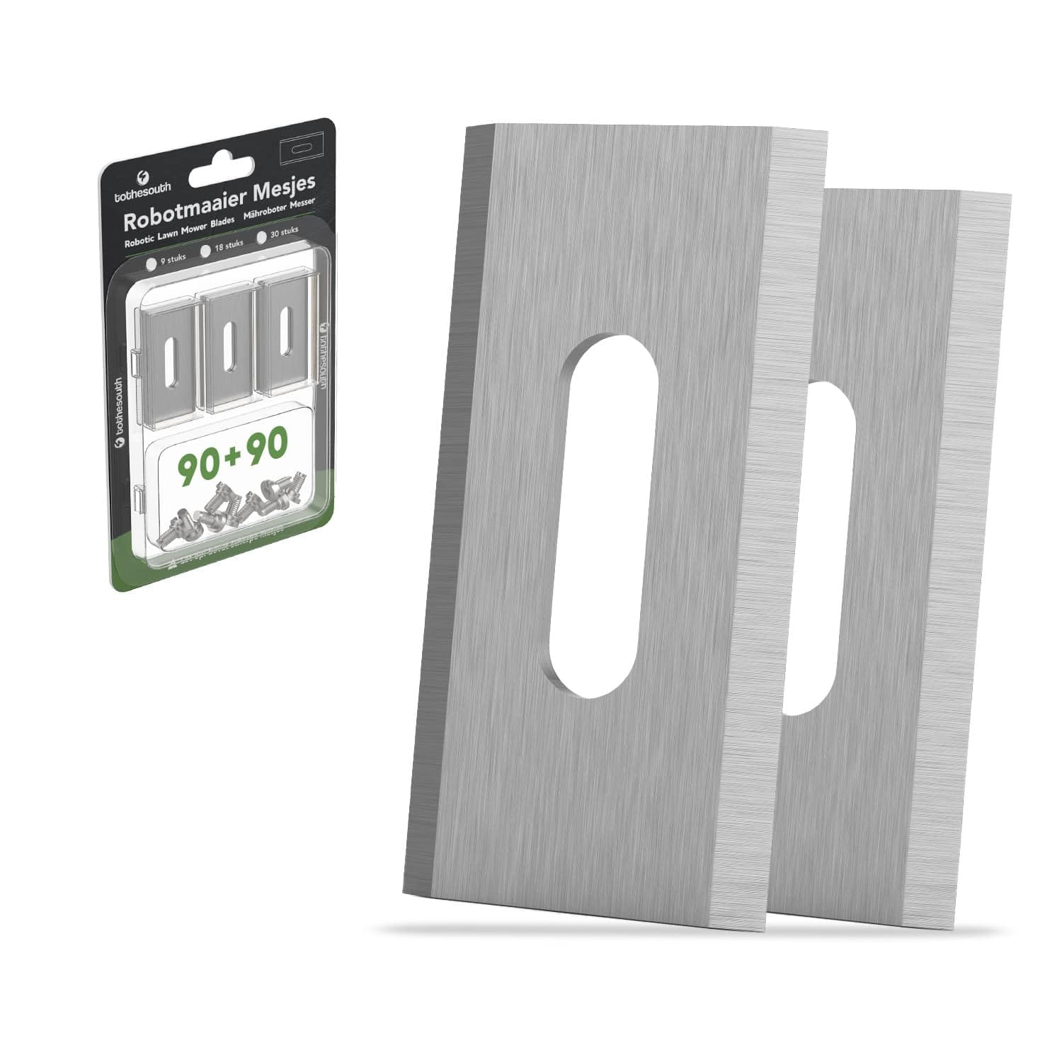 90x To the South® Universal Endurance Robot cortacésped cuchillas adecuadas para Gardena, Husqvarna, McCulloch, Yard Force, Segway, Garden Feelings, Cramer, ECOVACS, Ferrex R800 Easy, Florabest, Flymo