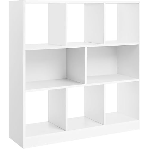 VASAGLE Bookcase, Freestanding Bookshelf with Open Shelves, for Living Room, Study Room, 35.4 x 11 x 39.4 Inches, White ULBC55WT
