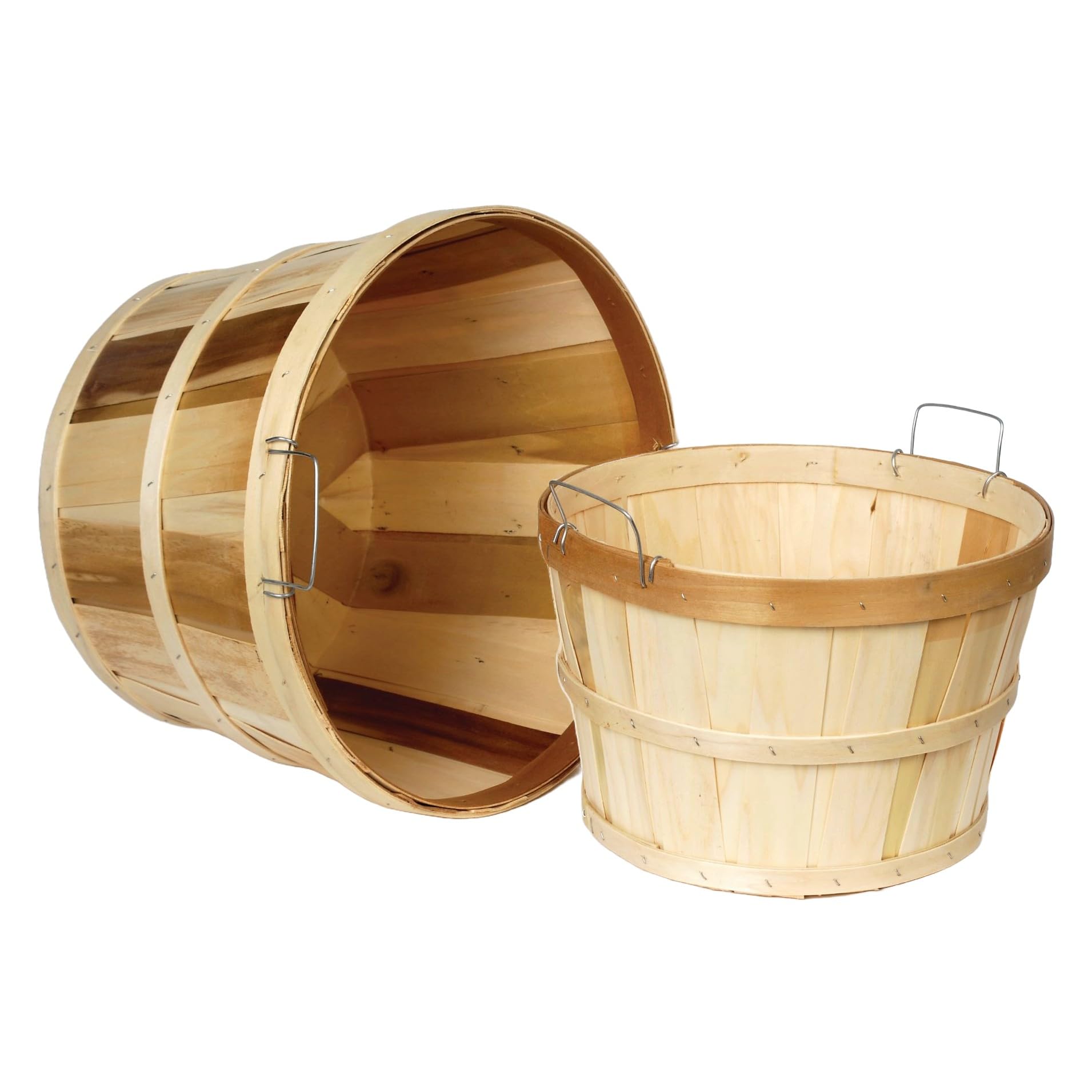 Pack De 2 Cestas Bushel Lehman's – Madera De Álamo Con Asas – Hechas En EE. UU. – Almacenamiento Natural