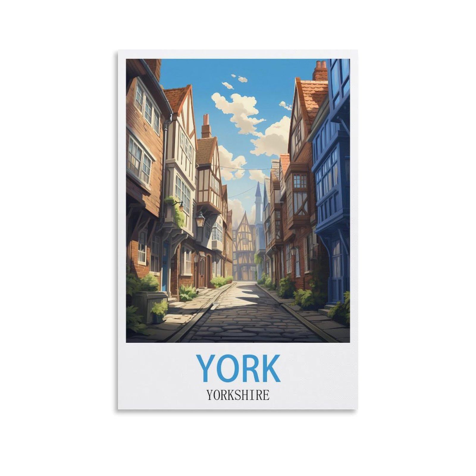 LNHZGNJNH York Yorkshire Vintage Travel Posters 08x12inch(20x30cm) Canvas Wall Art Wall Print Painting Decor Living Room Bedroom Decor