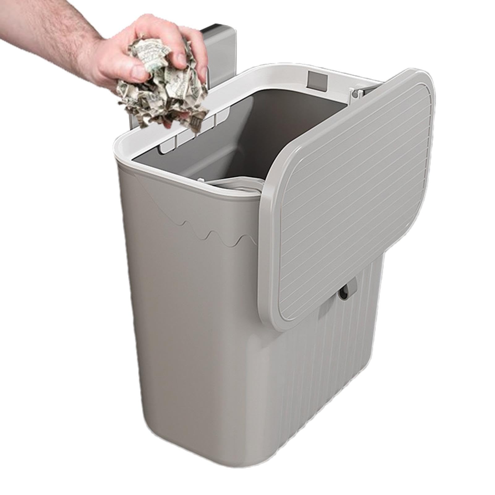 Poubelle Murale Avec Couvercle Nofer Paper En Chromé Satiné