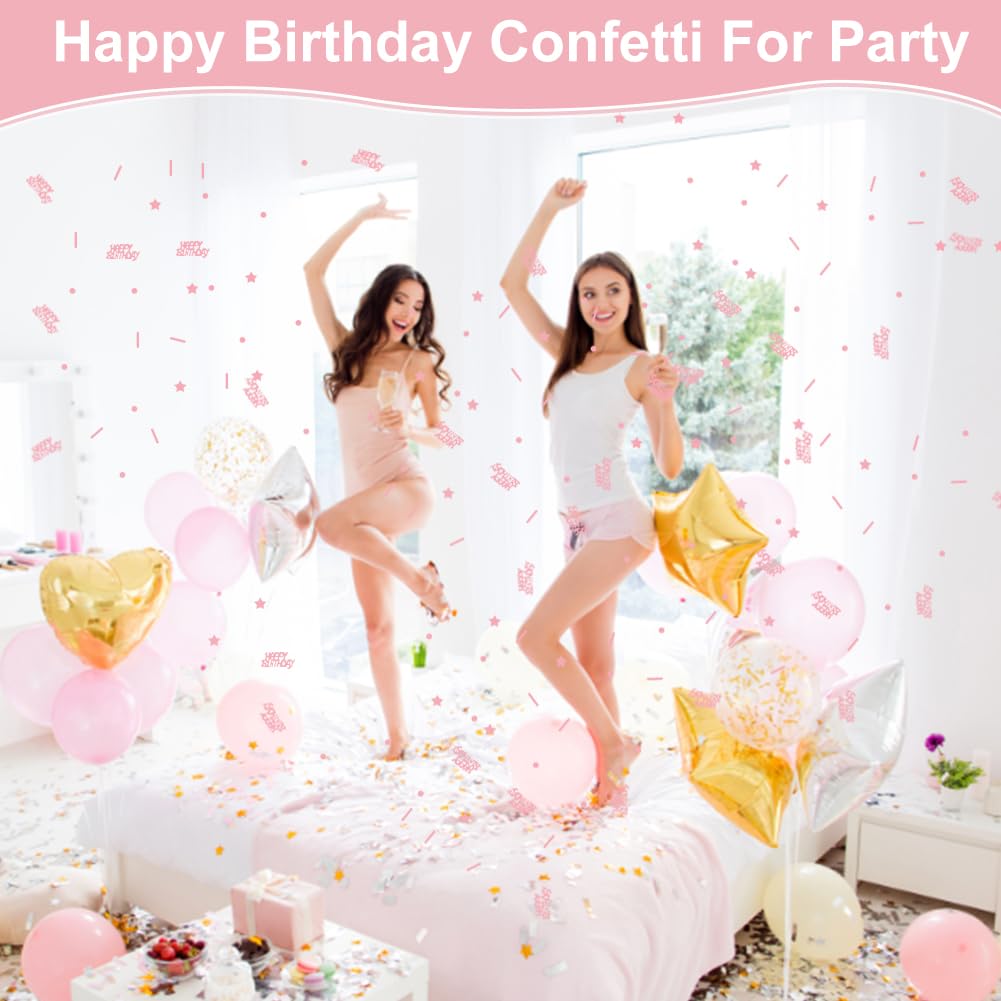 20 Serviettes En Papier Anniversaire Rose Et Or - 16.5x16.5cm