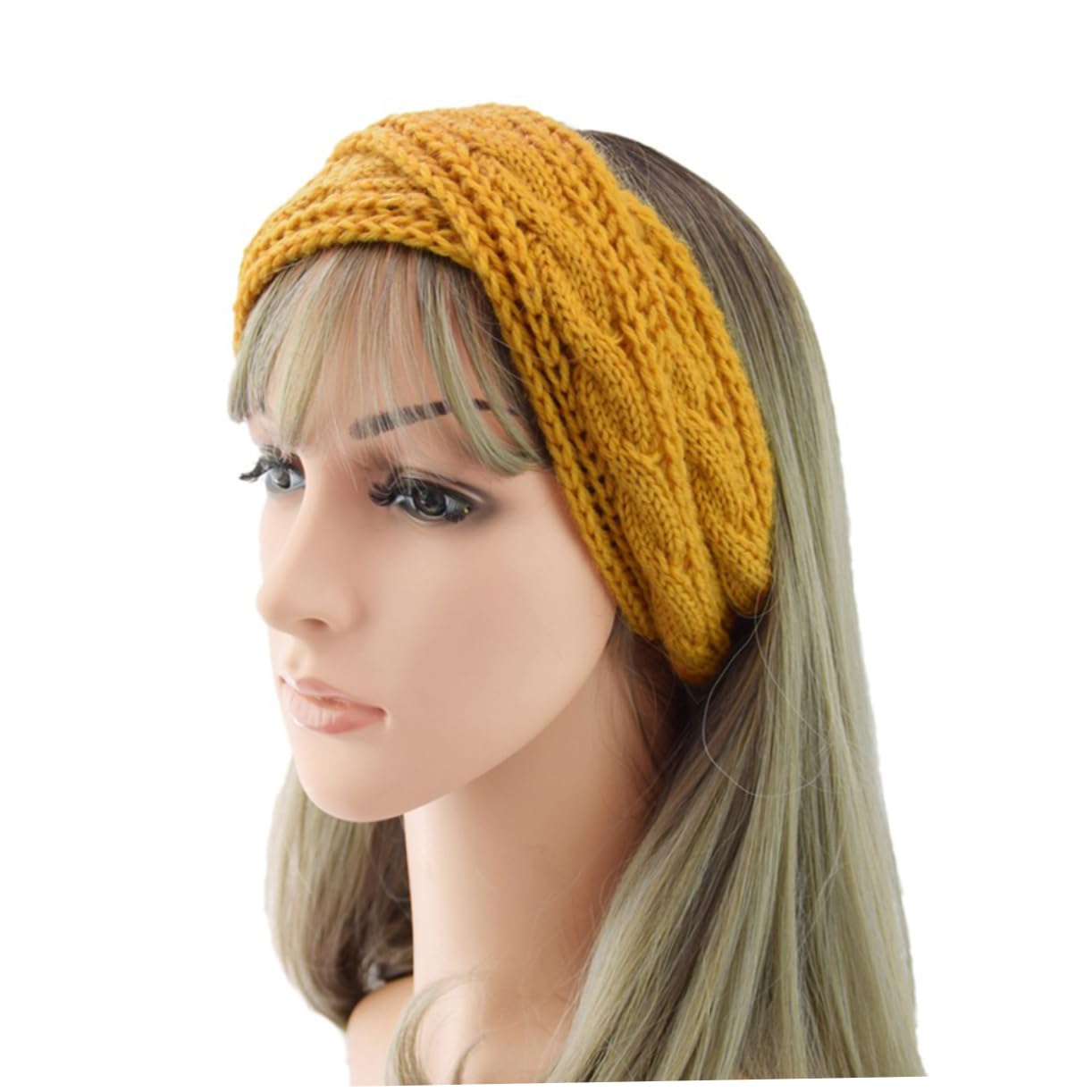 FRCOLOR 9pezzi Fasce Di Lana Per Donne Da Nero Bianco e Giallo Accessori Moda Per Per Trucco Spa e Attività Sportive
