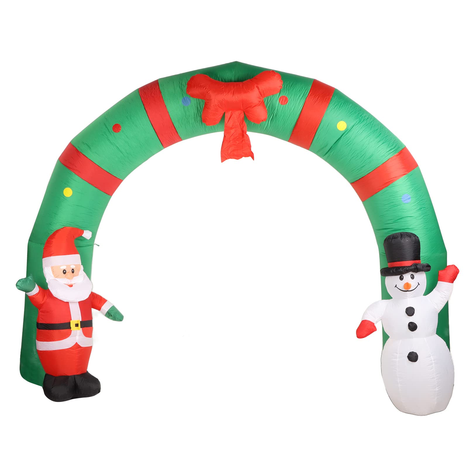 8ft Navidad Arco Inflable con Santa y el muñeco de Nieve, Luces LED, Blow Up Yard Decoraciones Decoraciones de Navidad Decoraciones al Aire Libre para Navidad Fiesta, Jardín