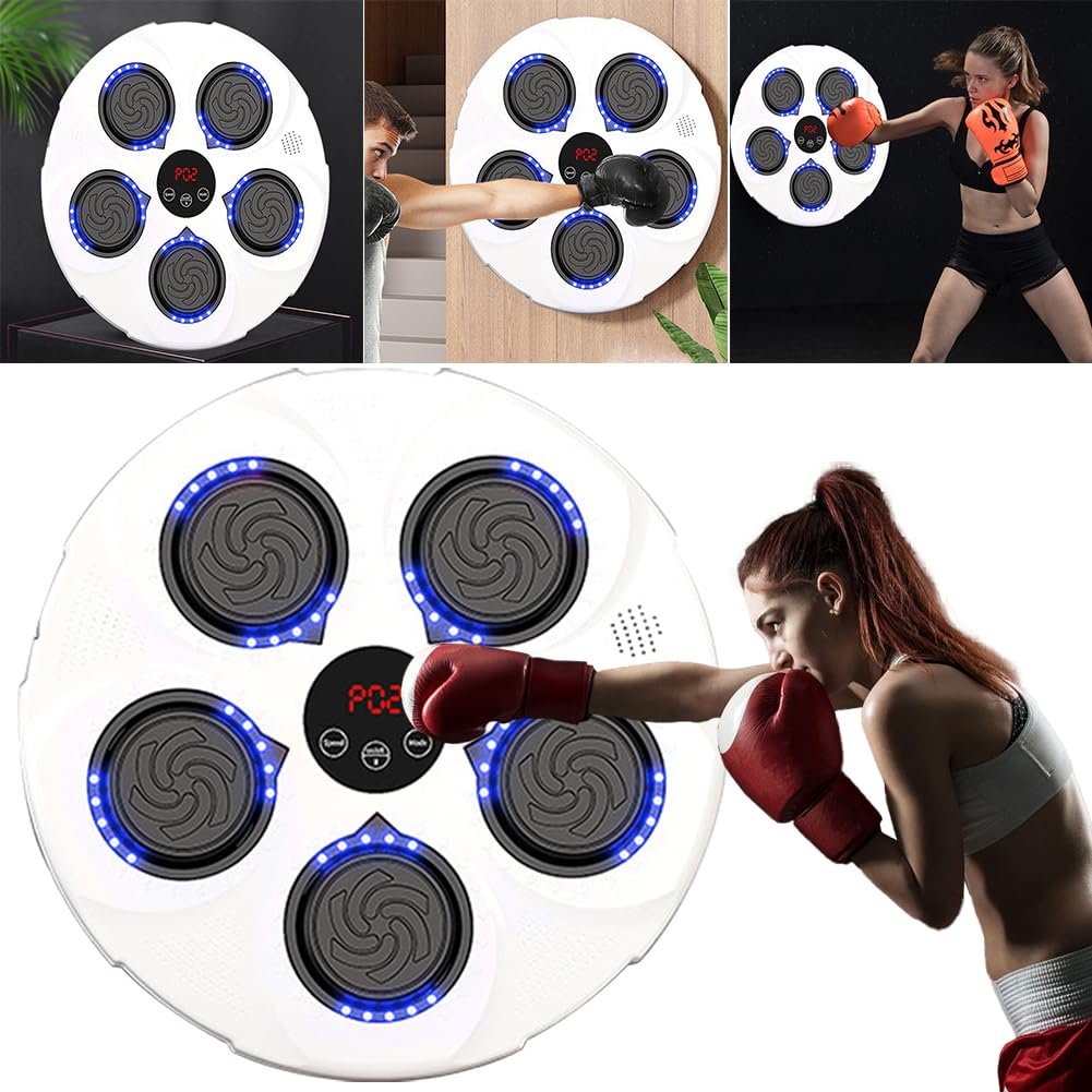 Máquina De Boxeo Musical, Máquina De Boxeo Musical Inteligente, Equipo De Entrenamiento De Objetivo De Pared Electrónico con Música, Entrenador De Boxeo Electrónico con Música Led Bluetooth (c