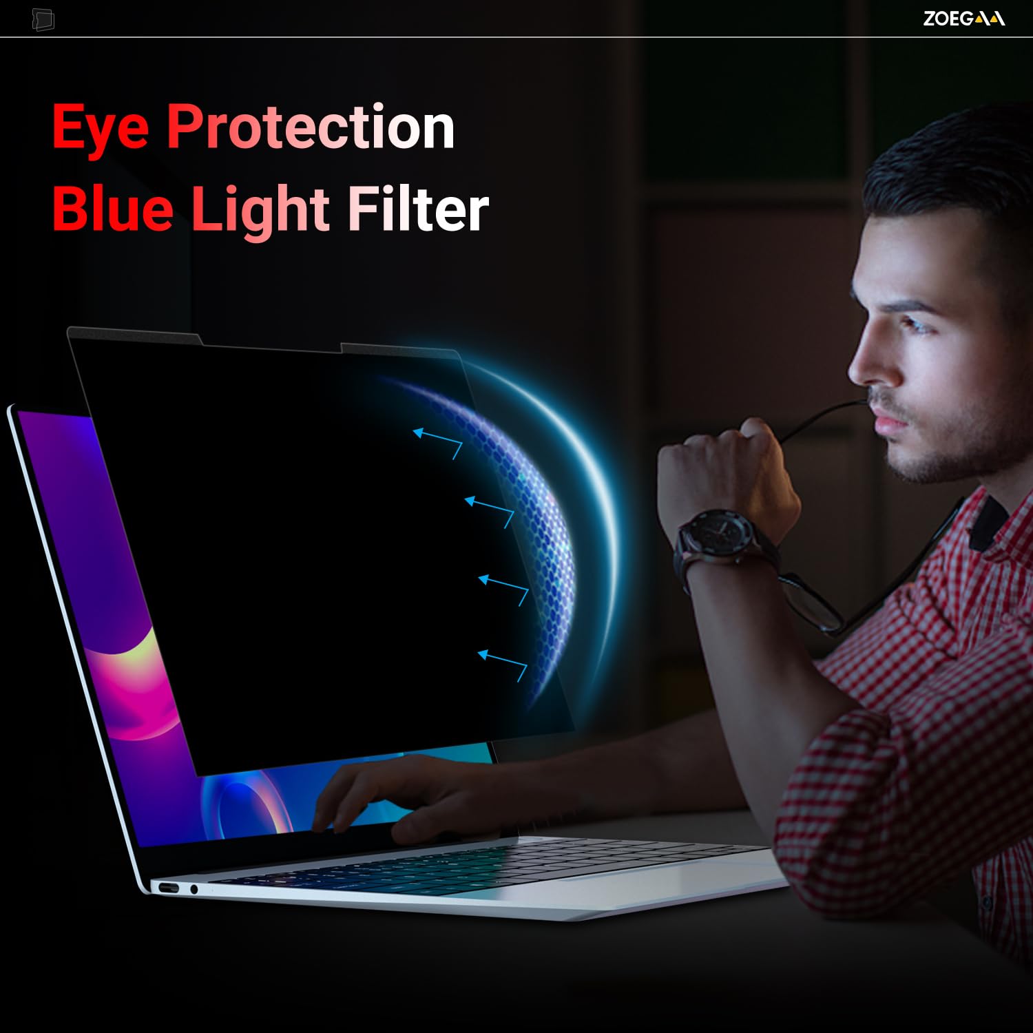 ZOEGAA Folie Magnética de Privacidad para Laptop 15,6 pulgadas 16:9, Folie Desmontable Anti-Luz Azul, Protector de Privacidad para Lenovo, HP, Dell, Acer, Asus Envy y Asus