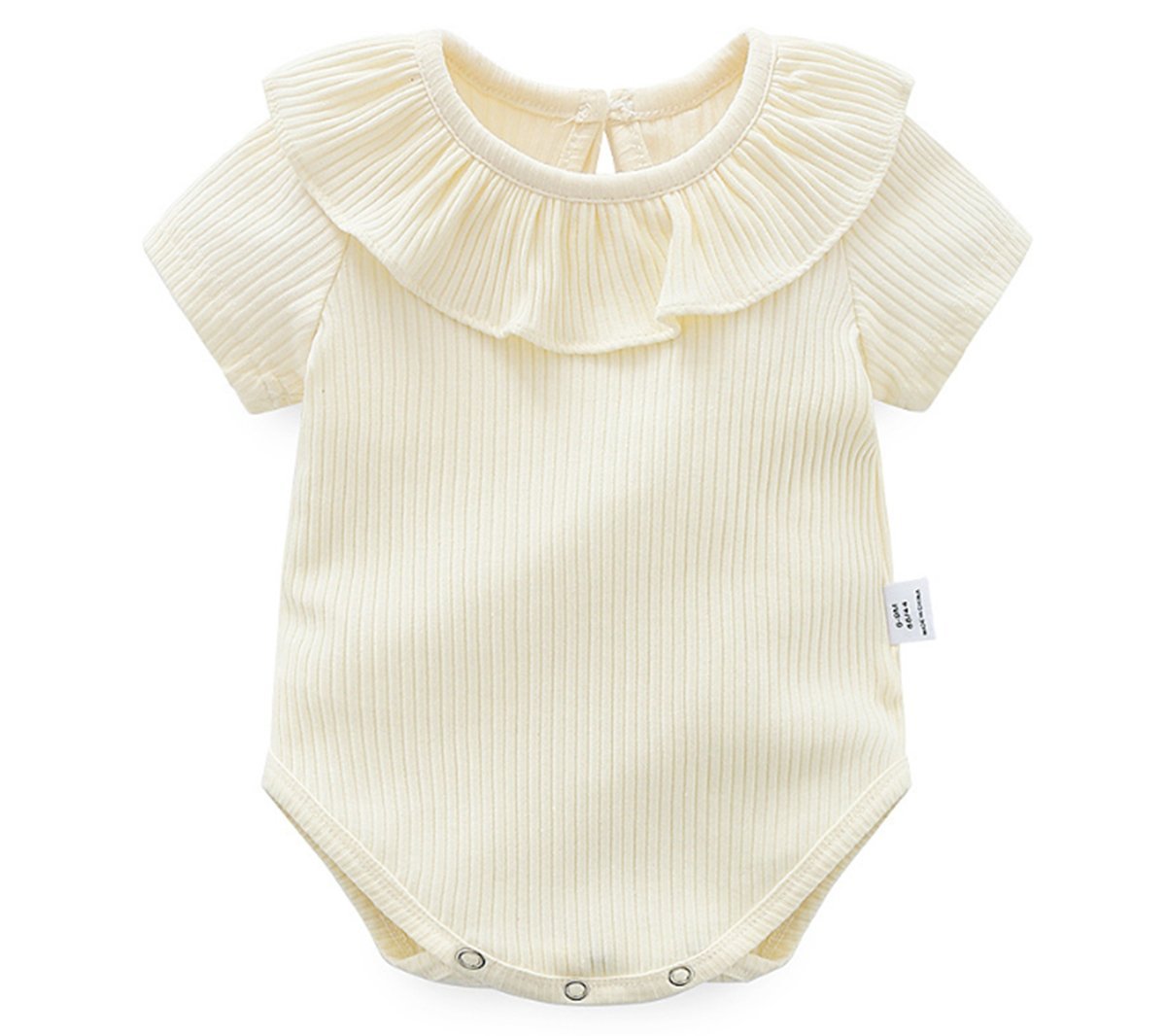 Ding-dong Baby Girl Summer Princess Ruffle Solide Romper