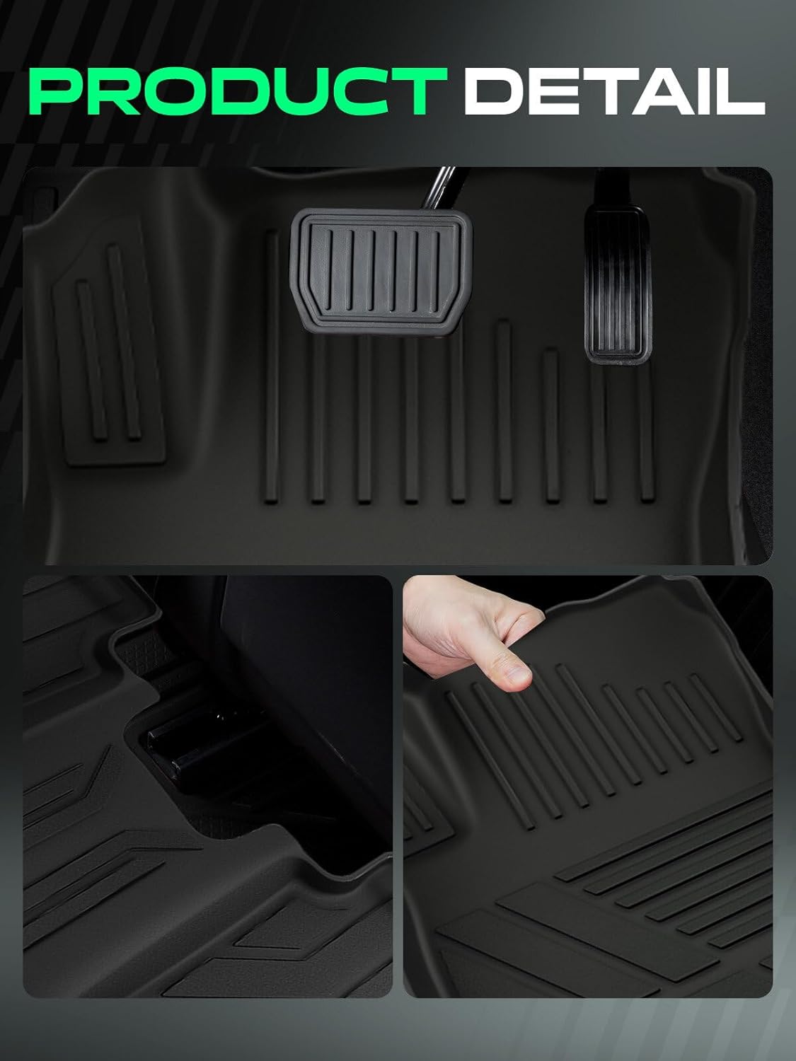 YHTAUTO Floor Mats & Cargo Mat Compatible with Kia Forte 2019-2024 (5 Seats), TPE Floor Liners All-Weather Protection Custom Fit, 1st & 2nd Row & Trunk Mat, Set of 4 Black