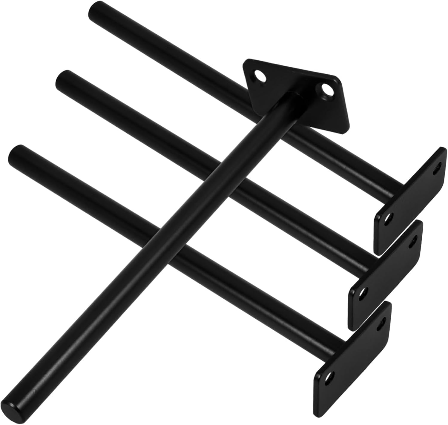 4pcs Heavy Duty Black Metal Floating Shelf Brackets for Rustic Industrial Installation Screws for Home Garage and Office Shelving Support