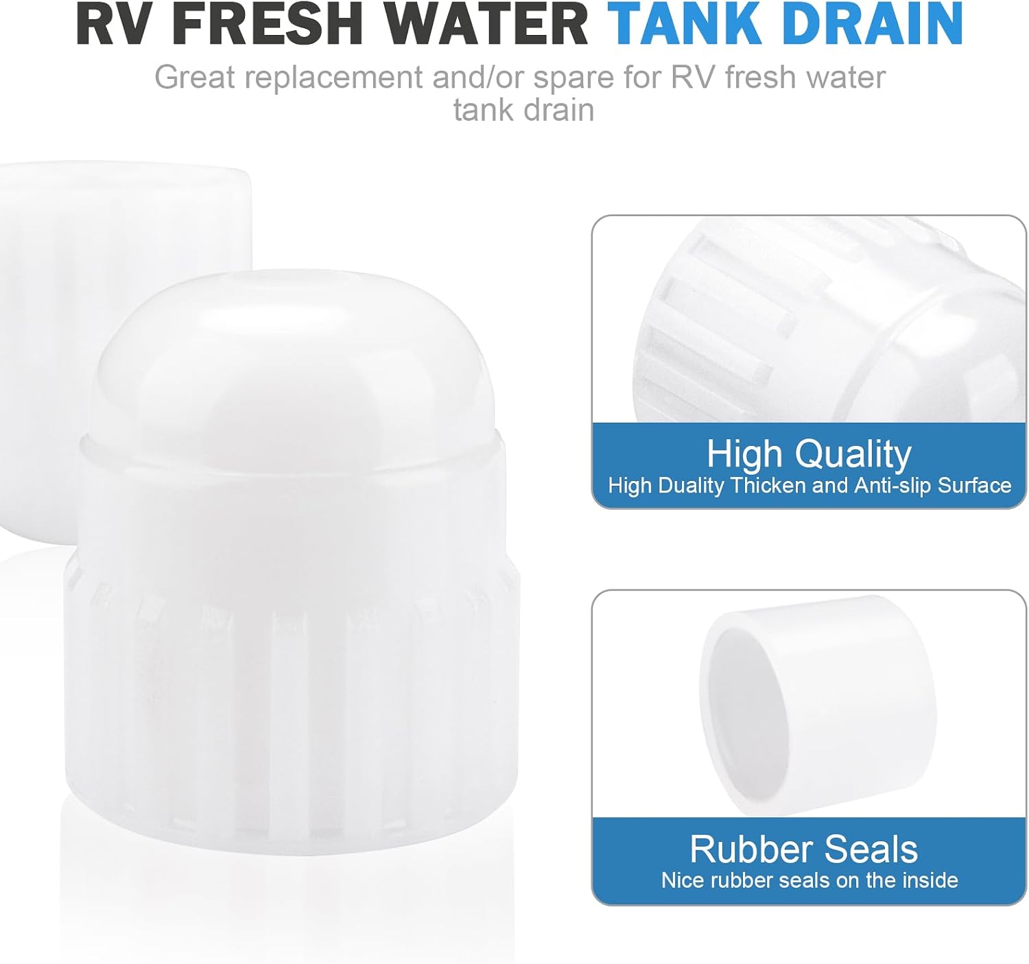 Dairy Fu RV Plumbing Fittings 06860, 1/2" Female End Cap Terminator Drain Cap, Pex Pipe Tubing Fittings (4)