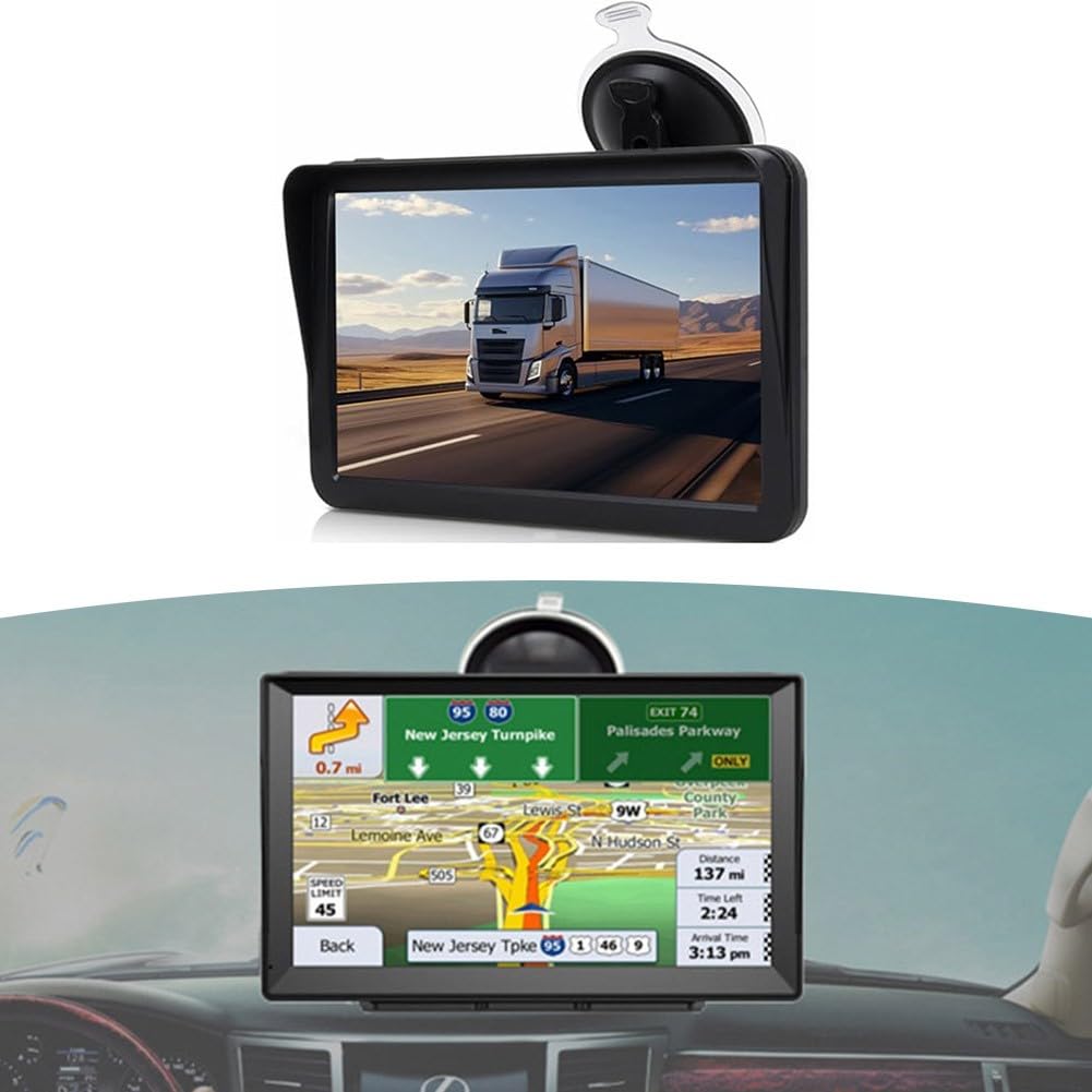 Navegador GPS de 9 pulgadas para coche y camión, conductor comercial GPS con mapas de la UE 2024, navegación por voz multilingüe