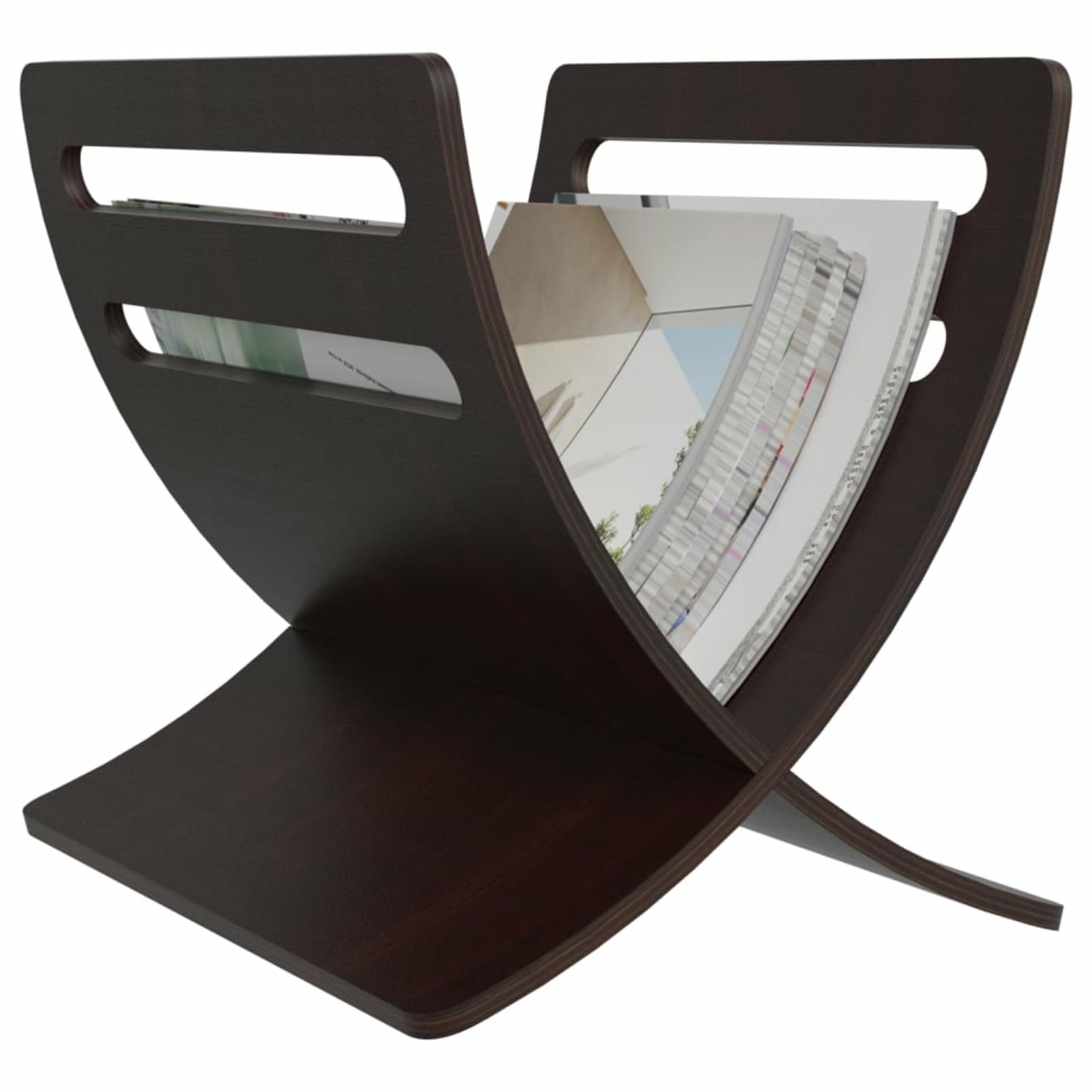Gecheer Zeitschriftenständer Zeitungsständer Ständer Zeitungshalter Prospektständer Magazinständer Holzständer Holz Freistehend Braun