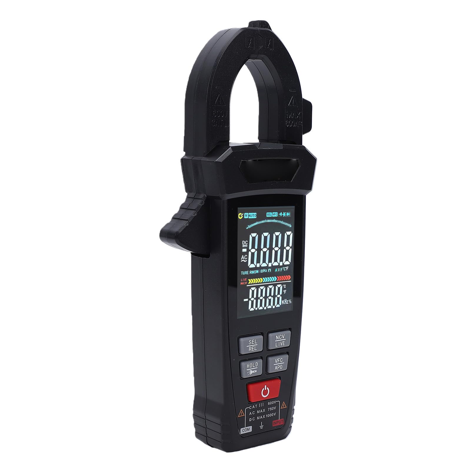 Kadimendium Pinza Amperimétrica Digital XC318, Probador de Voltaje de 6000 Recuentos de Alta Precisión para Profesionales y Aficionados, Rango Automático, Fácil de Usar