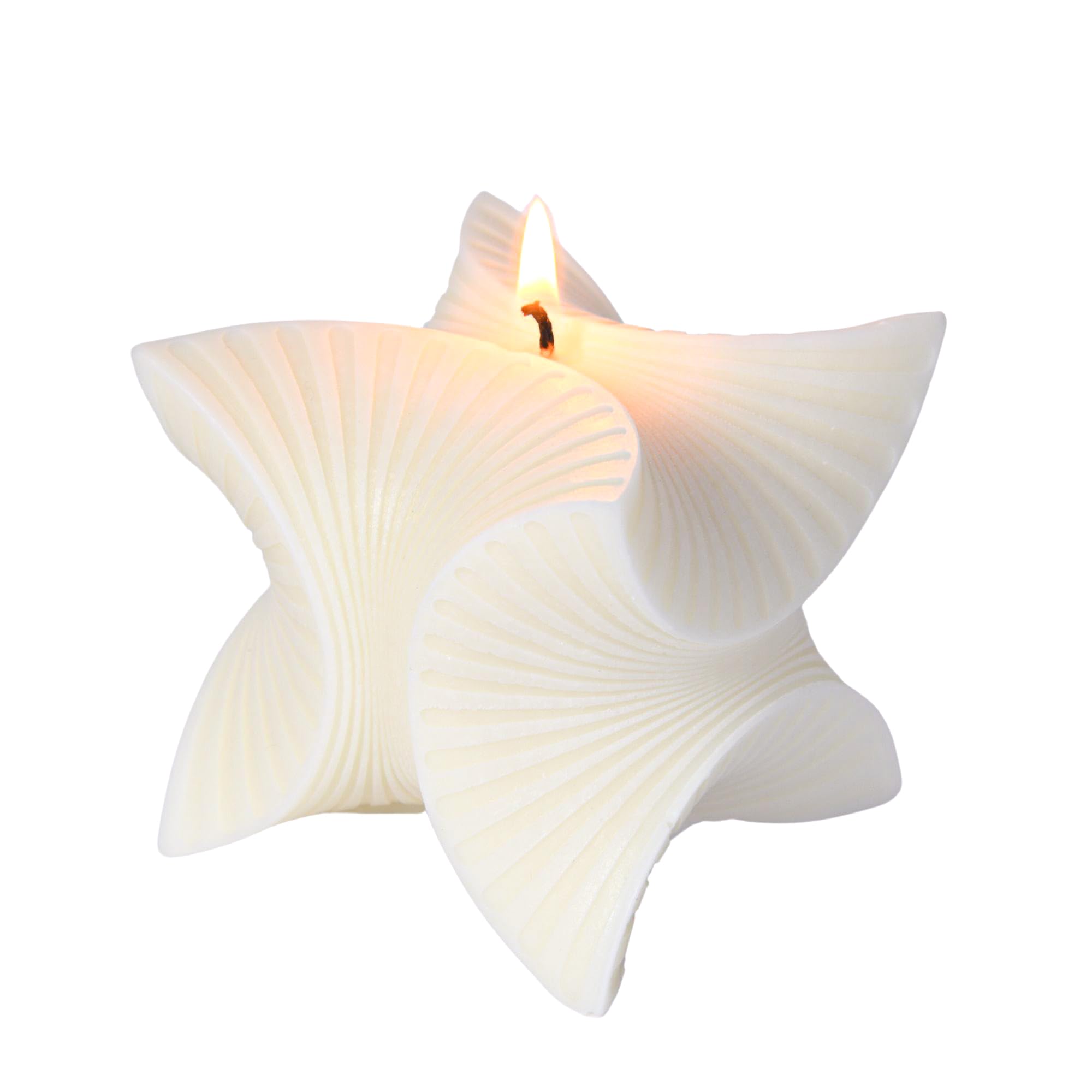 Decorative Ribbed Twisted Cube Candle – Handmade Unscented Sculpted Candle for Home Decor, Styling & Gifting – 370g